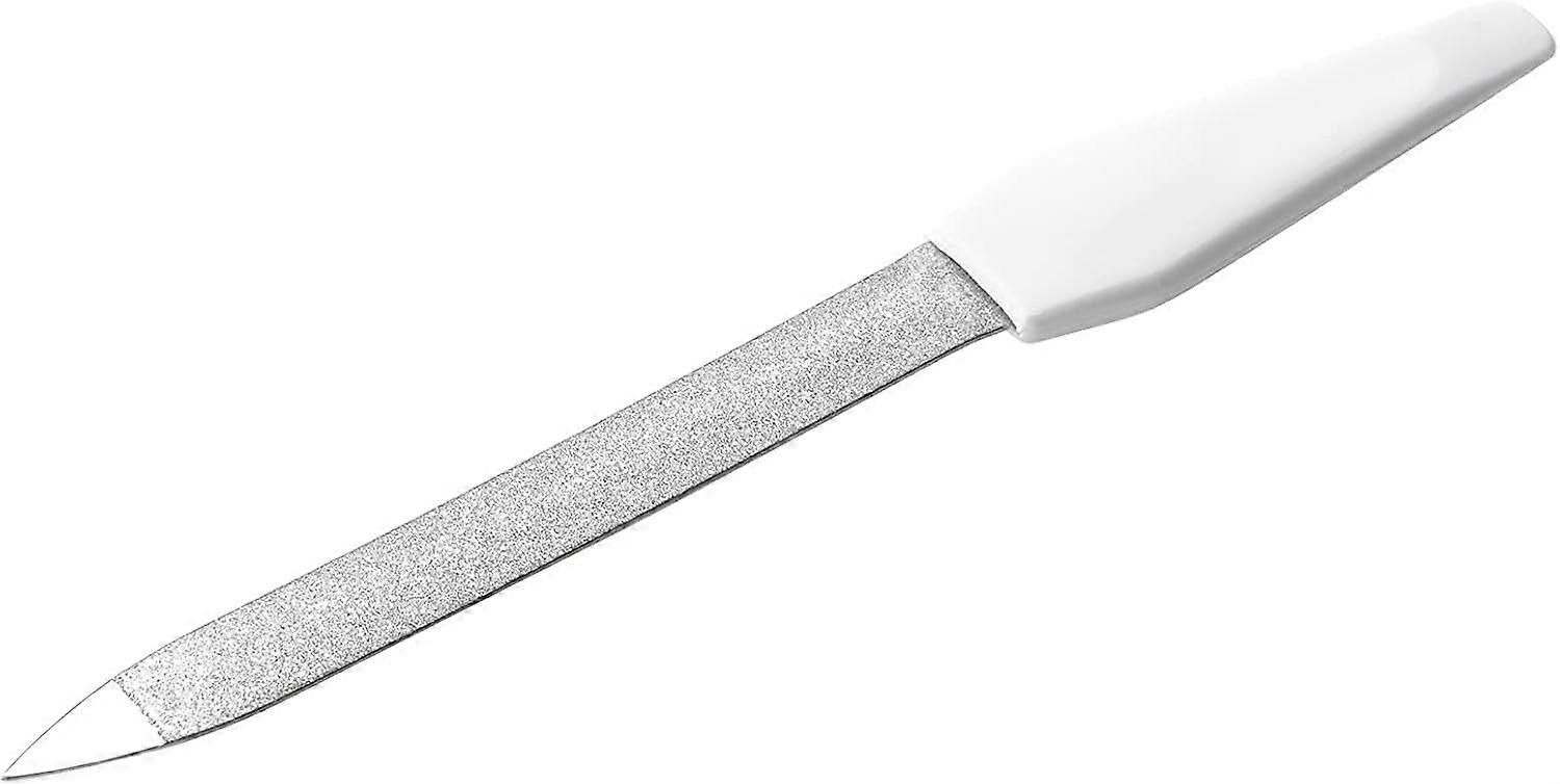 White 14.1 cm curved nail file, create perfect manicure, essential tool for nail care