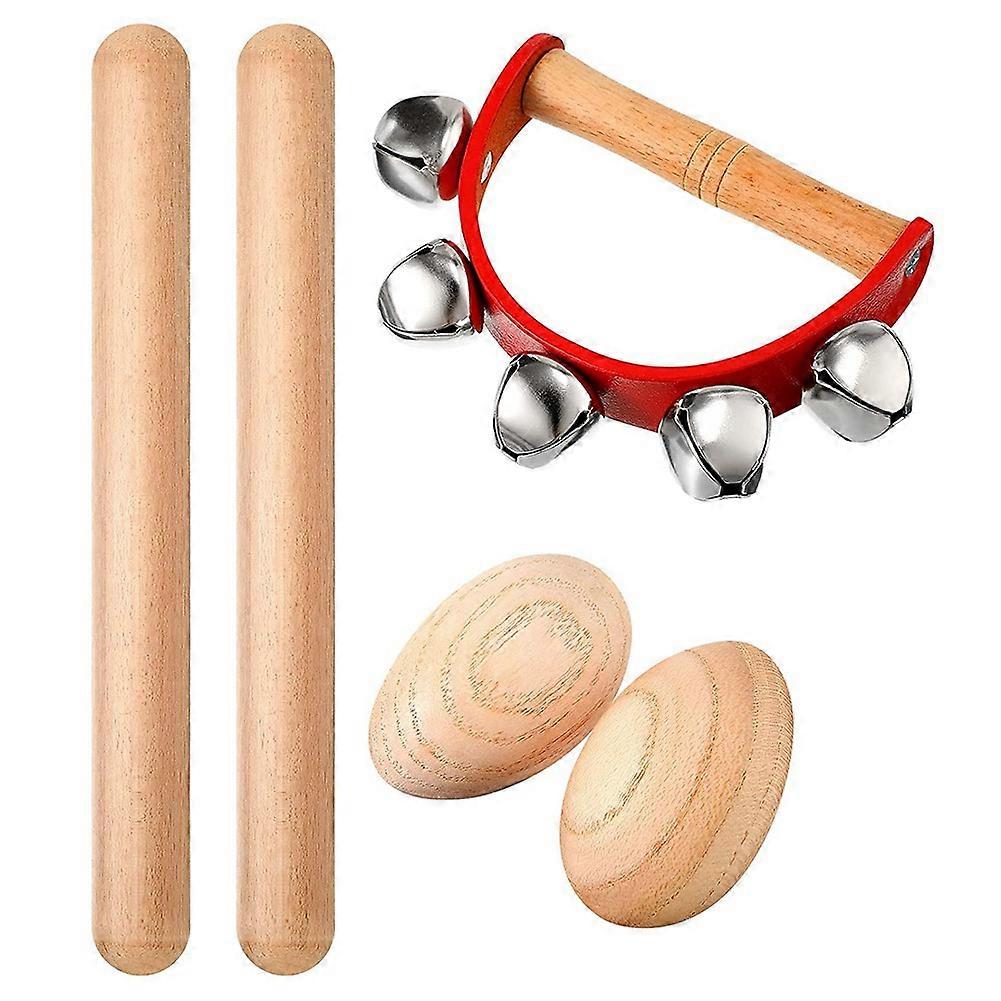 Musical Percussion Instrument Set,Rhythm Sticks + Wood Egg Shakers