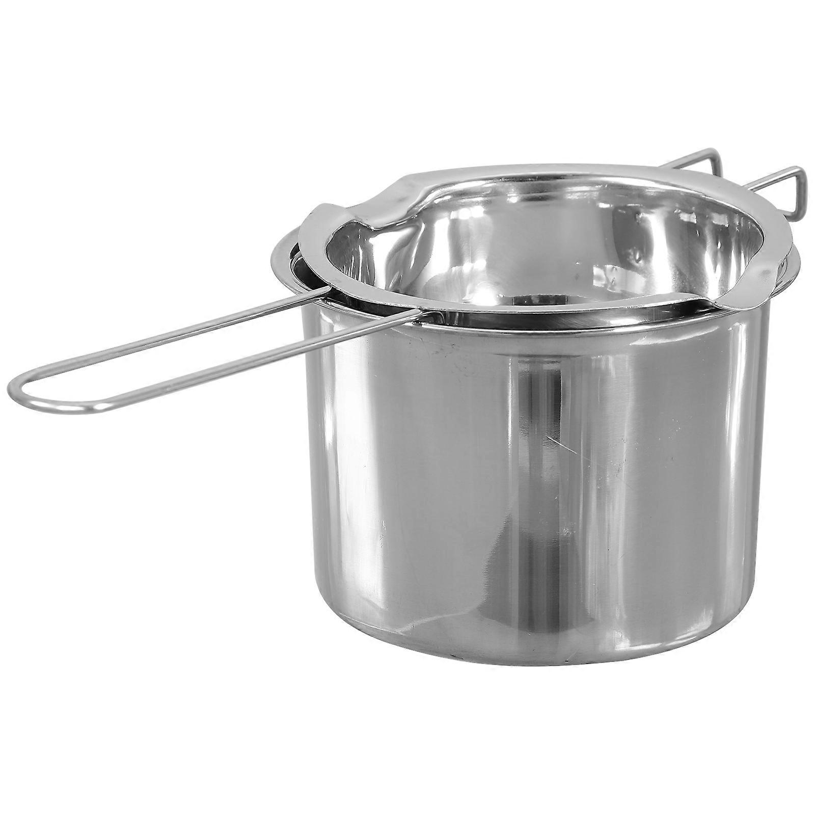 Double Boiler Pot Set 1Set Stainless Steel Silver for Storage Use with Space-Saving Design