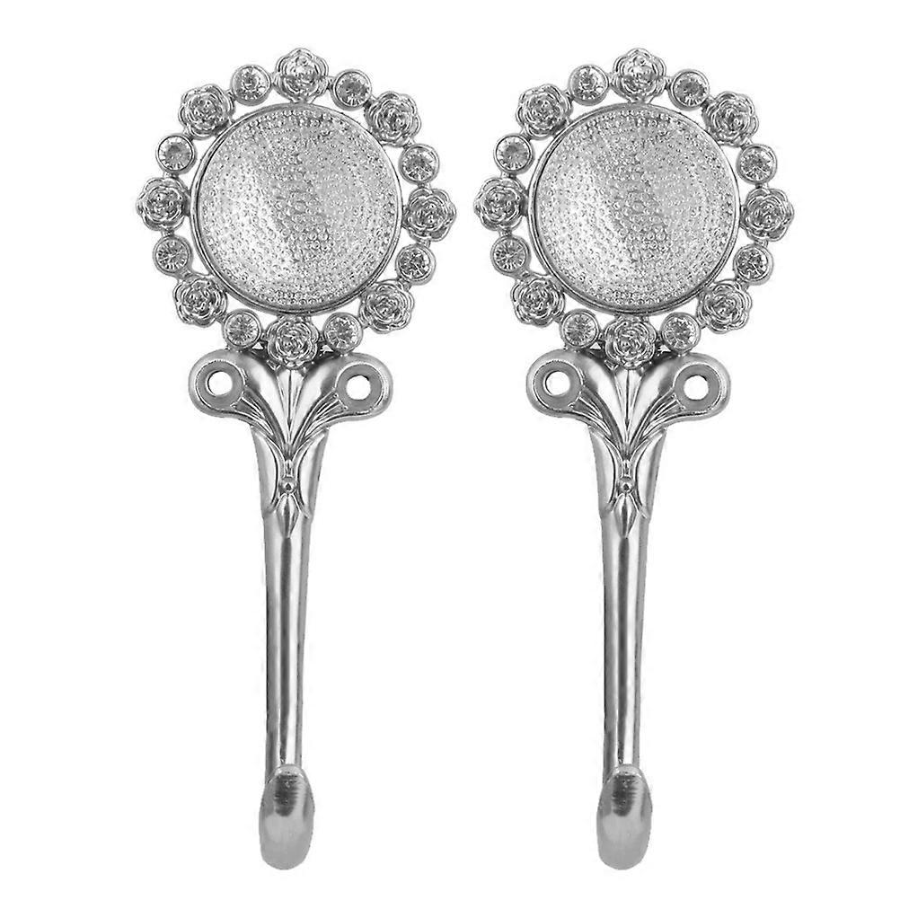 Drapery Hooks For Curtains Silver Question Mark Shaped Decorative Use Clothing Hook 2Pcs