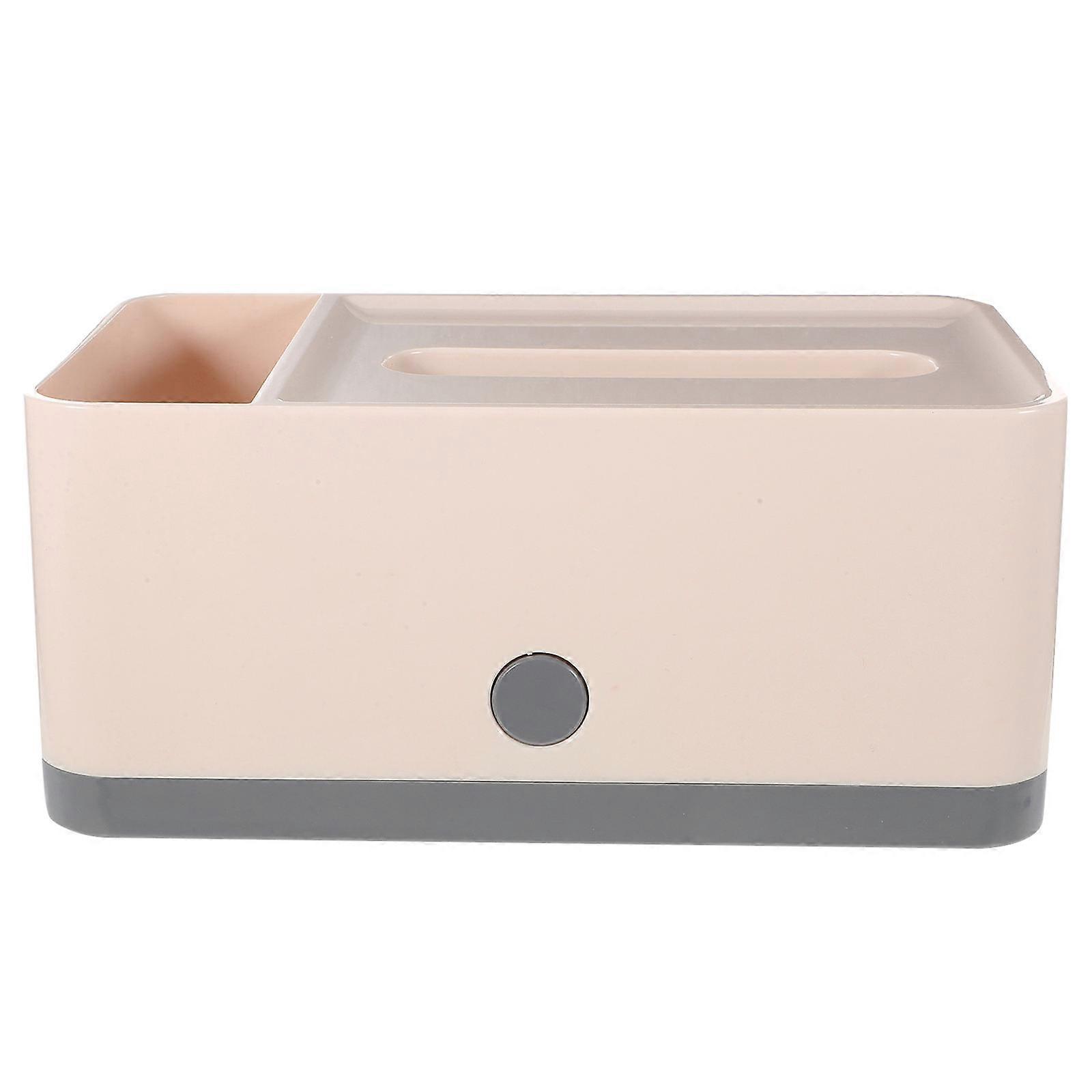 Desktop Tissue Dispenser Modern Style Tissue Box Holder For Home Use Beige 22x13.3x9.6cm Easy Extraction 1Pack