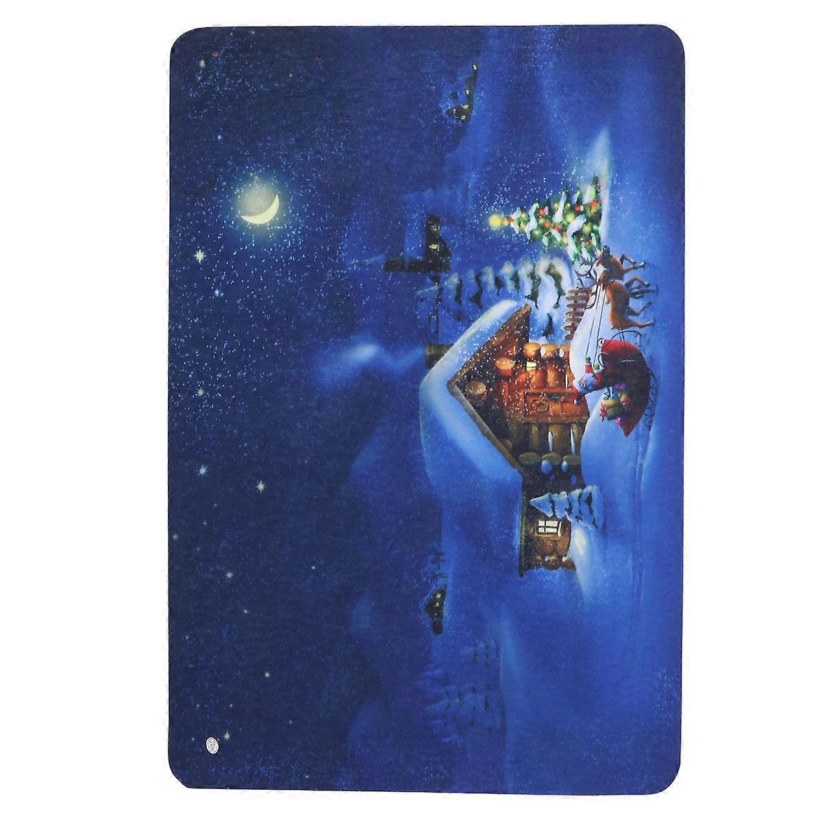 Water Absorbing Floor Mat Christmas Decor Anti Slip Blue 40x60x1cm 1Set