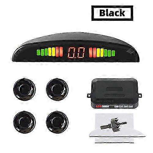 Sistema de sensores de estacionamiento con pantalla LED - 4 sensores Retroiluminación de 22 mm para monitoreo de radar de retroceso en reversa, compatible con múltiples vehículos