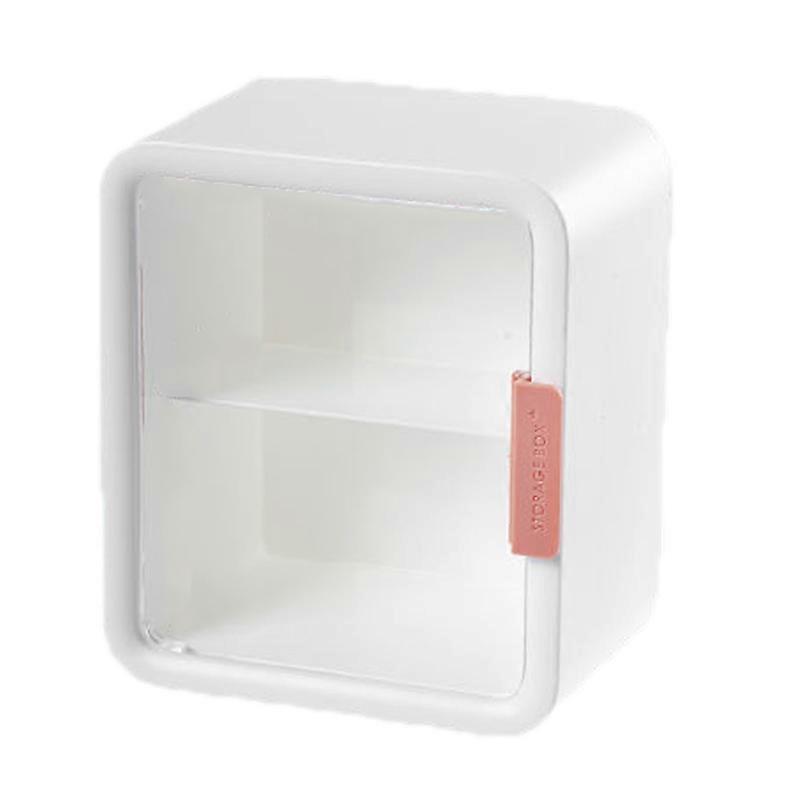 Doll House Room Dollhouse Cabinet Display Box Storage Case 2 Layer Transparent Door