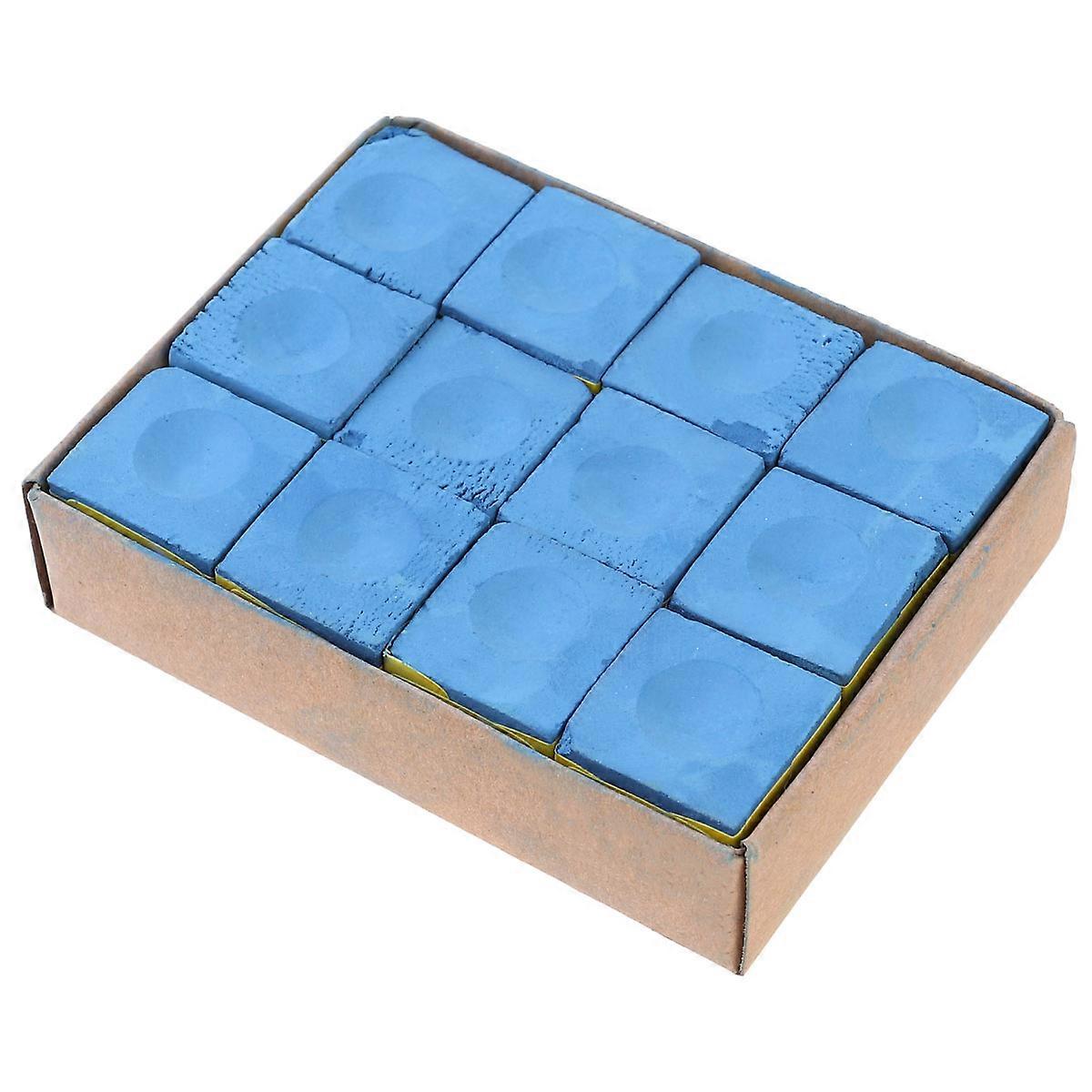 Billiards Accessories Chalk Smooth Coating Does Not Cake Or Flake Blue 12Pcs