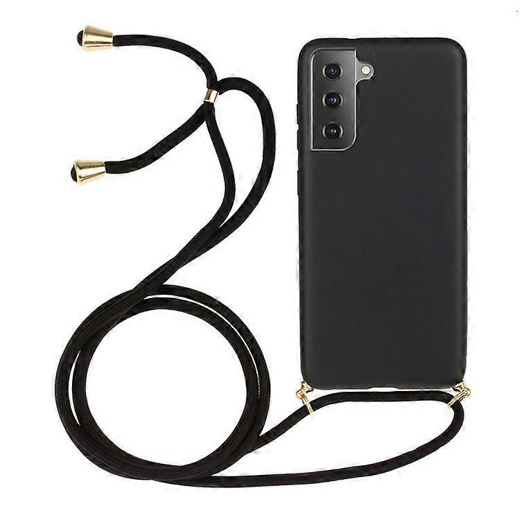 Compatible For Samsung Galaxy S21+ 5G Natural Eco-Friendly Design Wheat Straw Soft TPU Phone Case with Long Strap