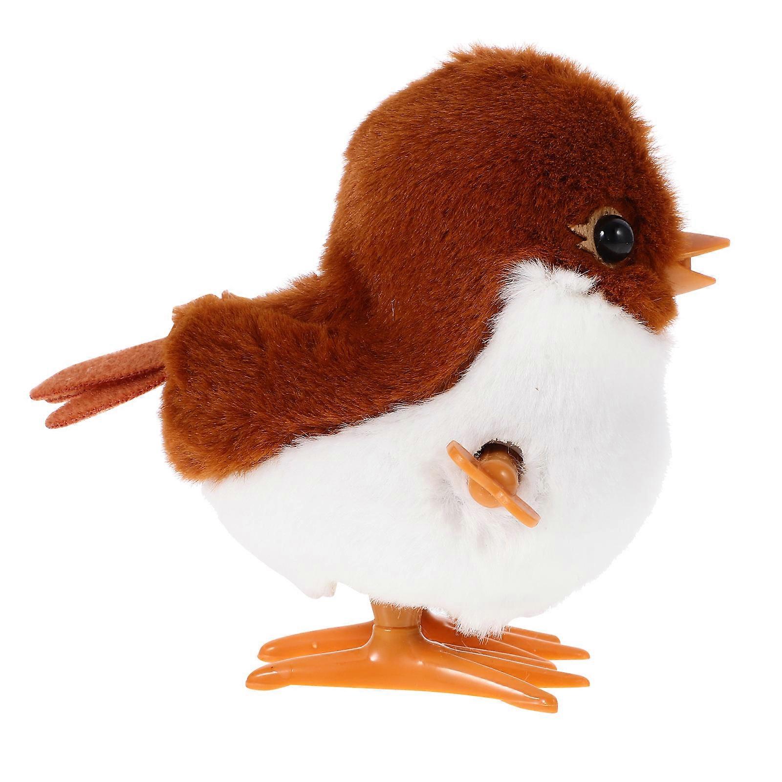 Wind Up Animal Sparrow Shaped Plastic Plush Clockwork Toy for Easter Birthday – Promotes Hand Eye Coordination and Crawling Play