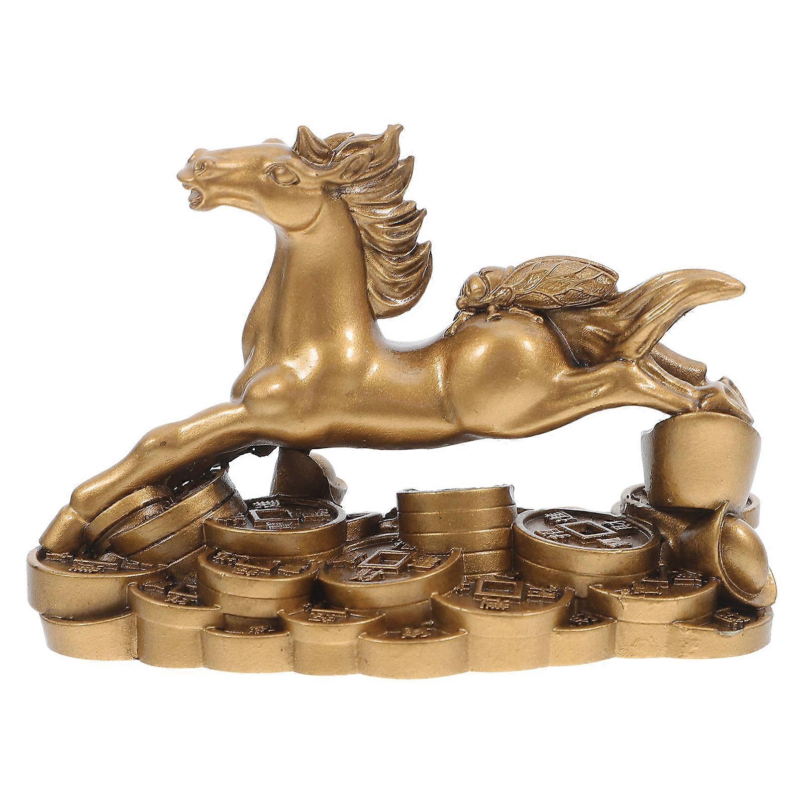 The **Feng Shui Horse Figurine: Running Horse Resin Sculpture Prosperity Statue** is a decorative item rooted in Feng Shui principles, often used to