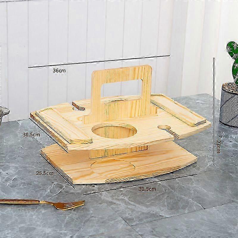 Portable Wine Picnic Table 2 In 1 Wooden Wine Table, Champagne Picnic Snack Table For Camping, Beach