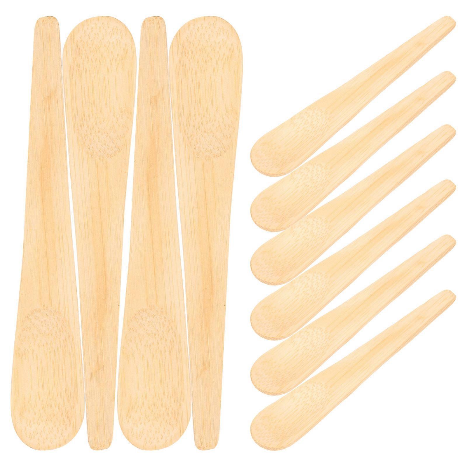 飲み物用ミキシングスプーン木製コーヒーミキシングスプーン温かい飲み物または冷たい飲み物滑らかな表面10x1.8cmアイスクリームスプーン10個