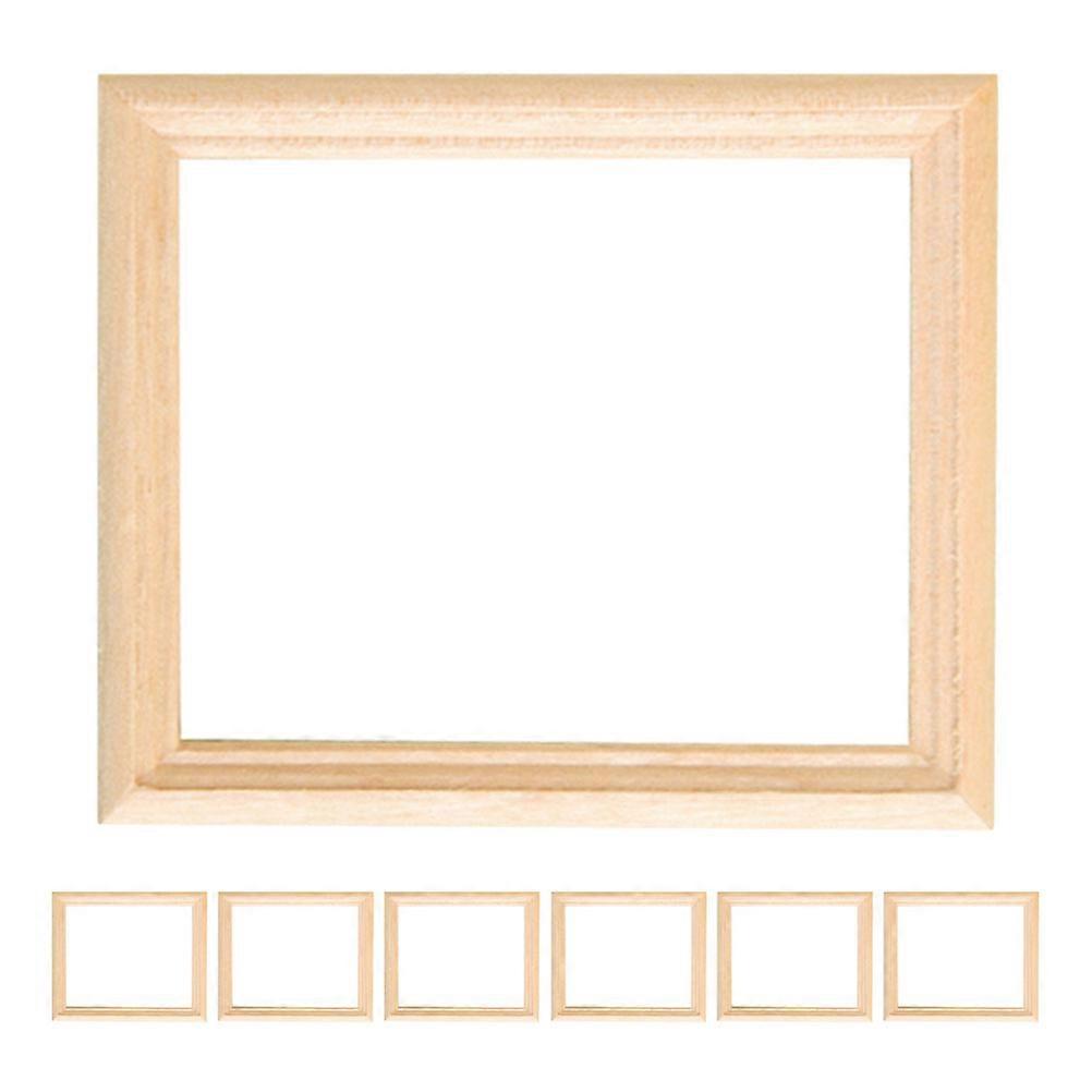 7 Pcs Mini Wooden Photo Frames for DIY Dollhouse Decor – Intricate Carved Details, Vintage Style Miniature Frames for Artful Displays