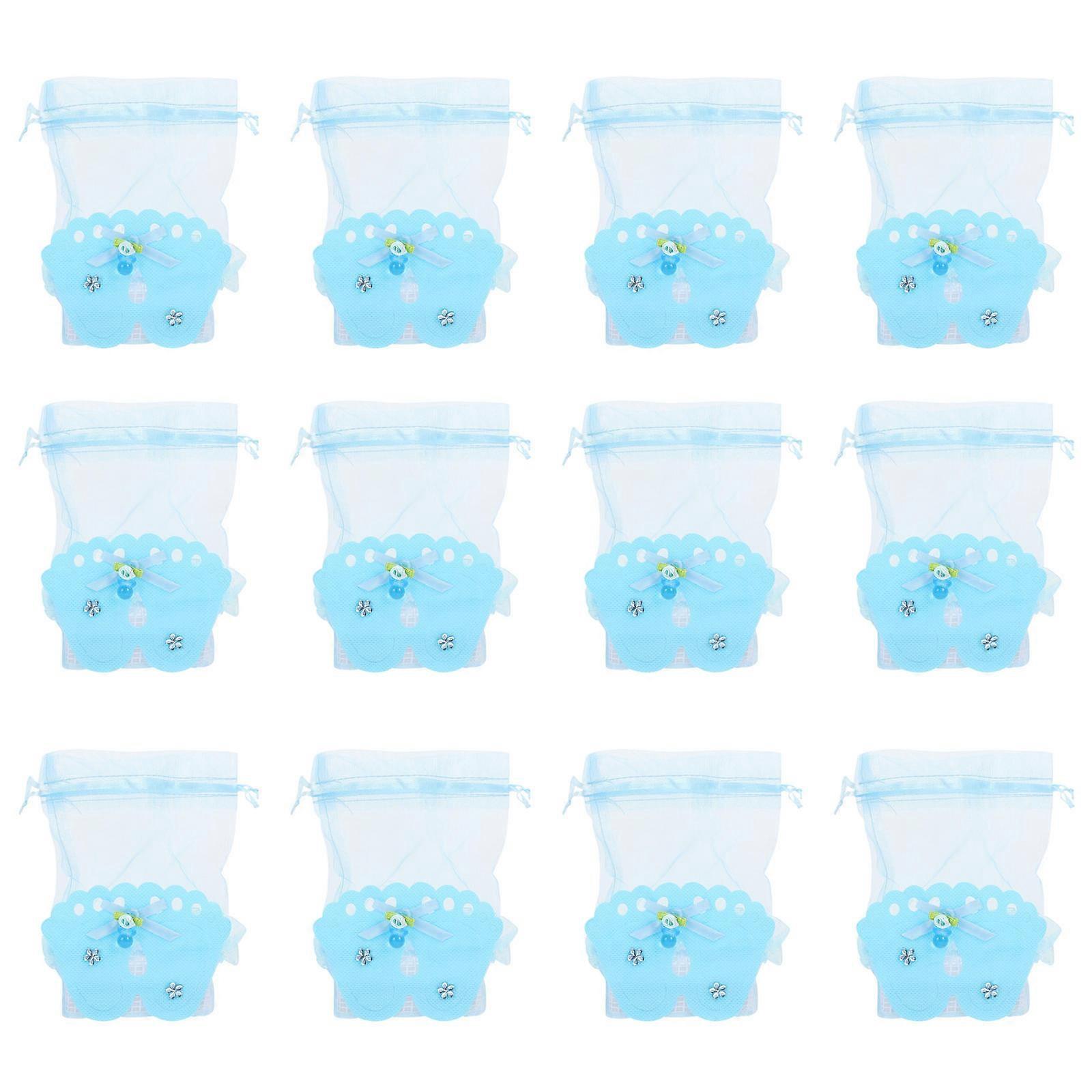 Blue Non Woven Fabric Candy Pouch for Storing Durable and Lightweight 12 Pieces