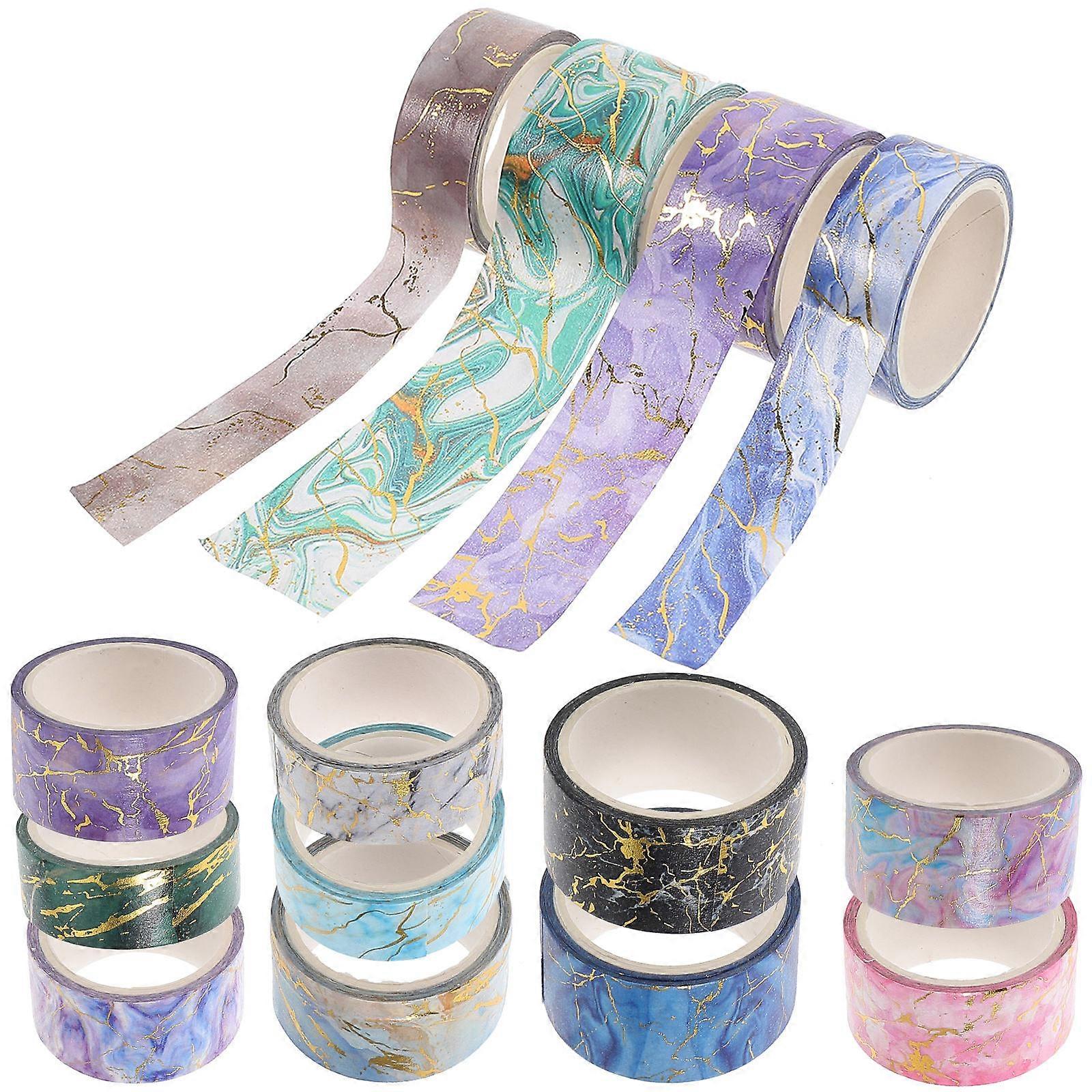 Marble Pattern Washi Tape 14 Rolls   Adhesive Decorative Tape for Scrapbooking, Crafts, Journaling, and Planner Decoration   Easy to Tear and Stick