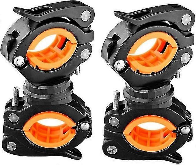 [2 Pack] Flashlight Holder, Mount Bicycle Mounting Bracket Flashlight Holder Torch Clip 360º Rotation