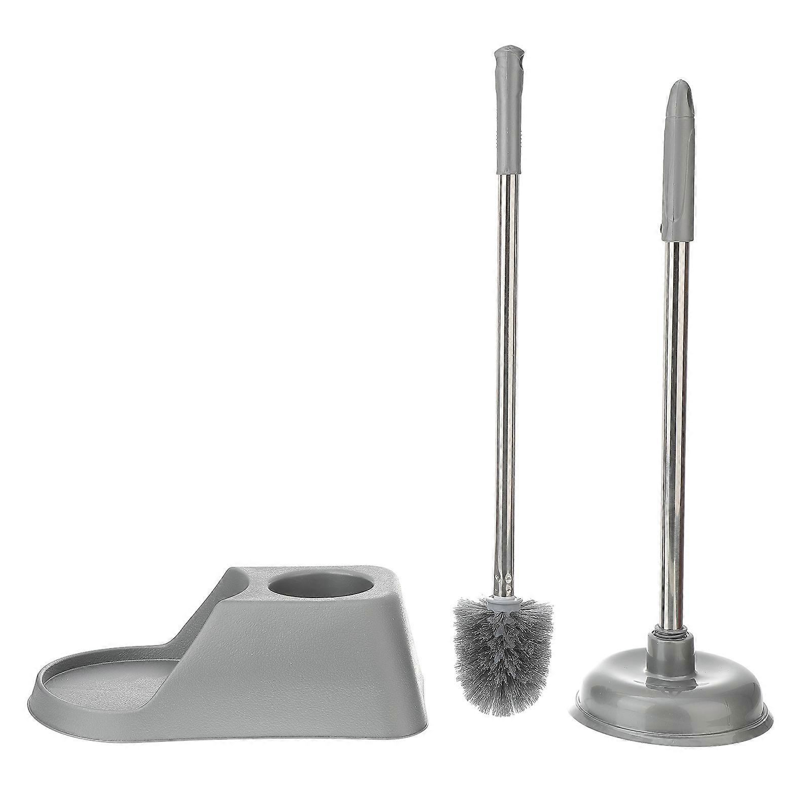 Toilet Plunger and Brush Set with Holder – Soft Bristles for Gentle Cleaning, Compact Design for Efficient Bathroom Maintenance