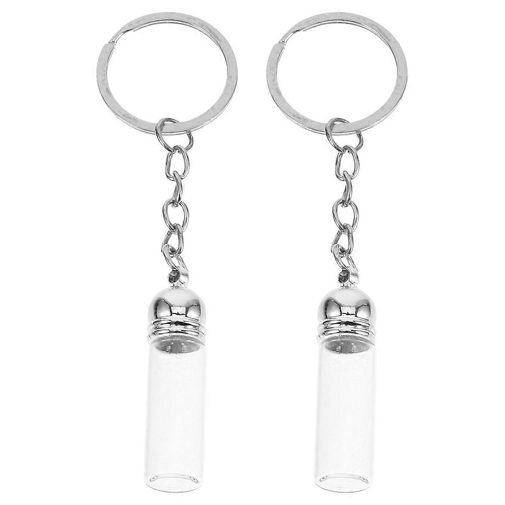 Simple Backpack Charm Glass Bottle Essential Oil Carrier Aesthetic Design Office Use Metal 2Pcs