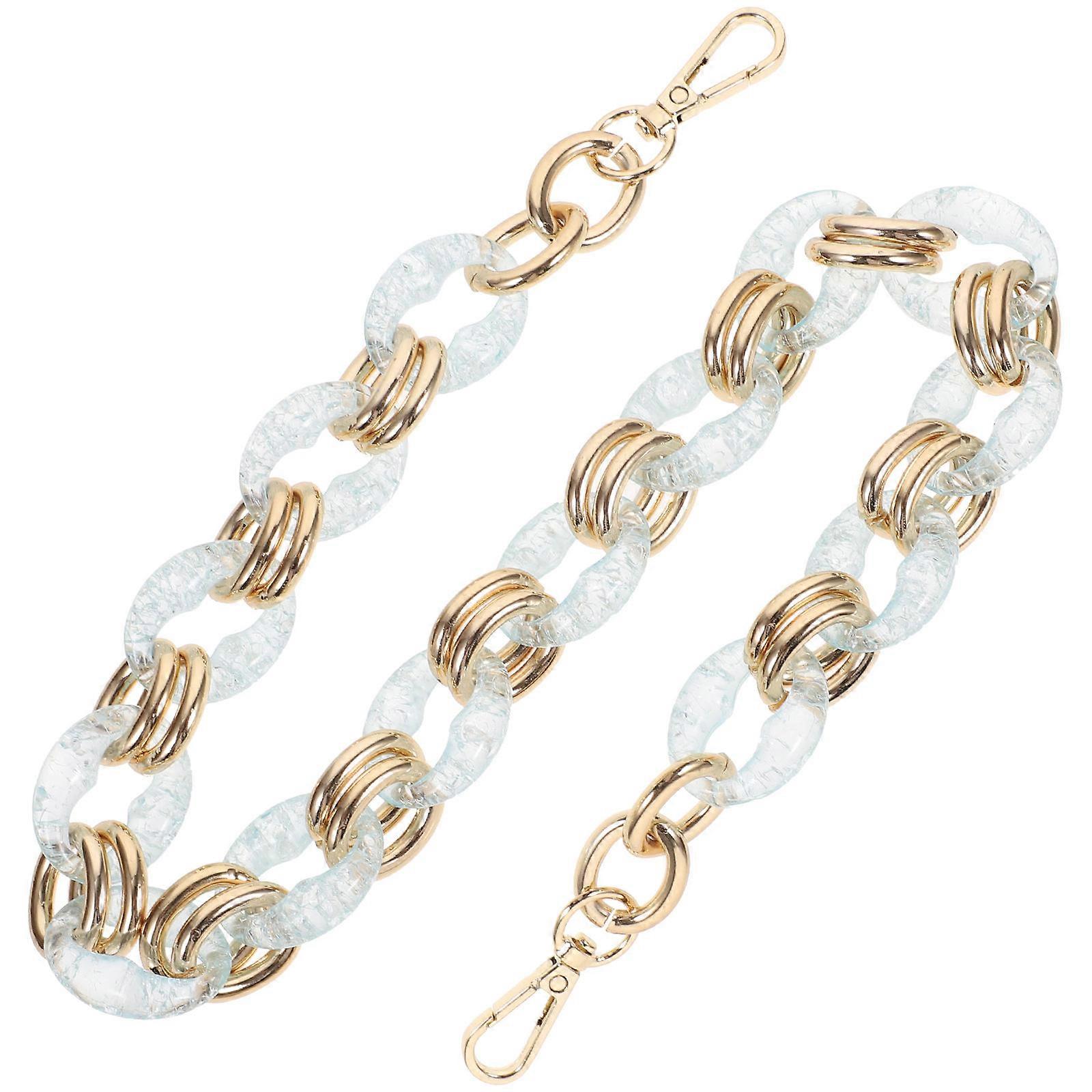 Purse Chain Strap Adjustable Acrylic Handbag Strap Multi Color 2x2.5x64cm Size Square Buckles for Shoulder Bags 1Pack