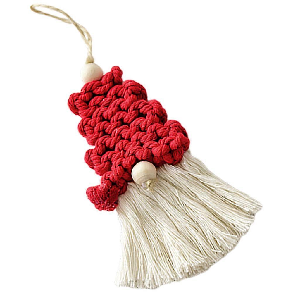 DIY Craft Christmas Celebration Handmade Xmas Pendant Red Cotton Rope 20x7cm Tree Hanging Ornaments 1Pack
