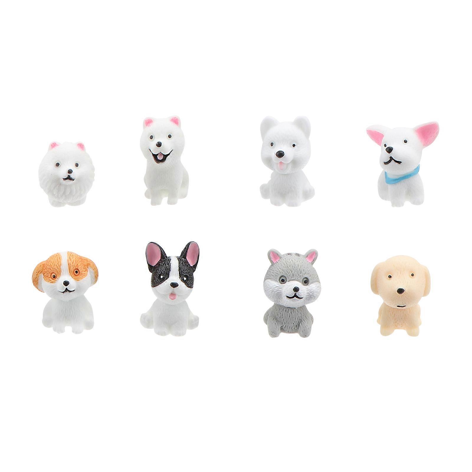 8pcs Mini Dog Figurines, Adorable Puppy Ornaments for Desktop, Home & Garden Decoration – Random Styles Assorted
