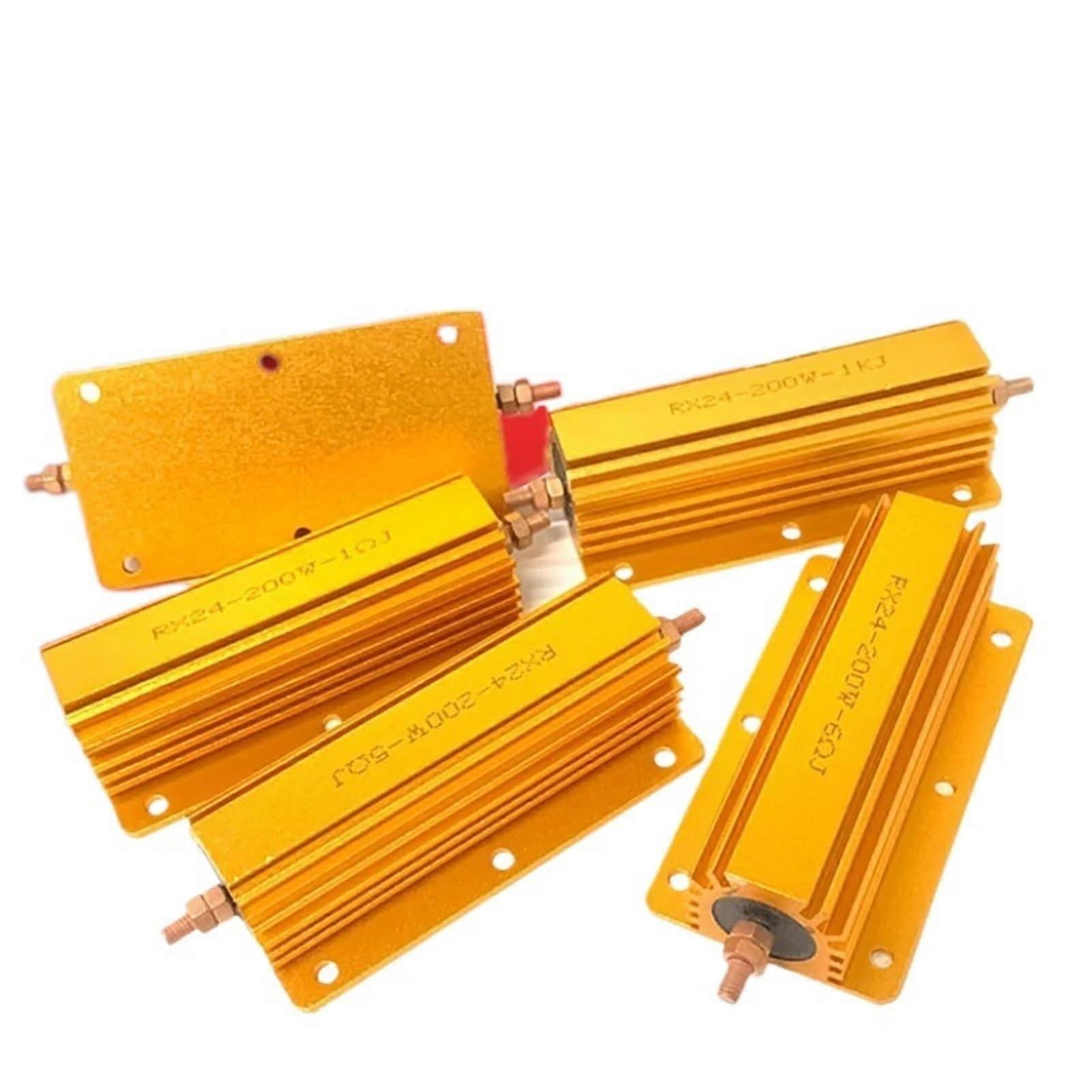 Regelwiderstände RX24 200W Aluminium Drahtwiderstand 0,1-100K Ohm 1R 5K 10K für Elektronik-Projekte
