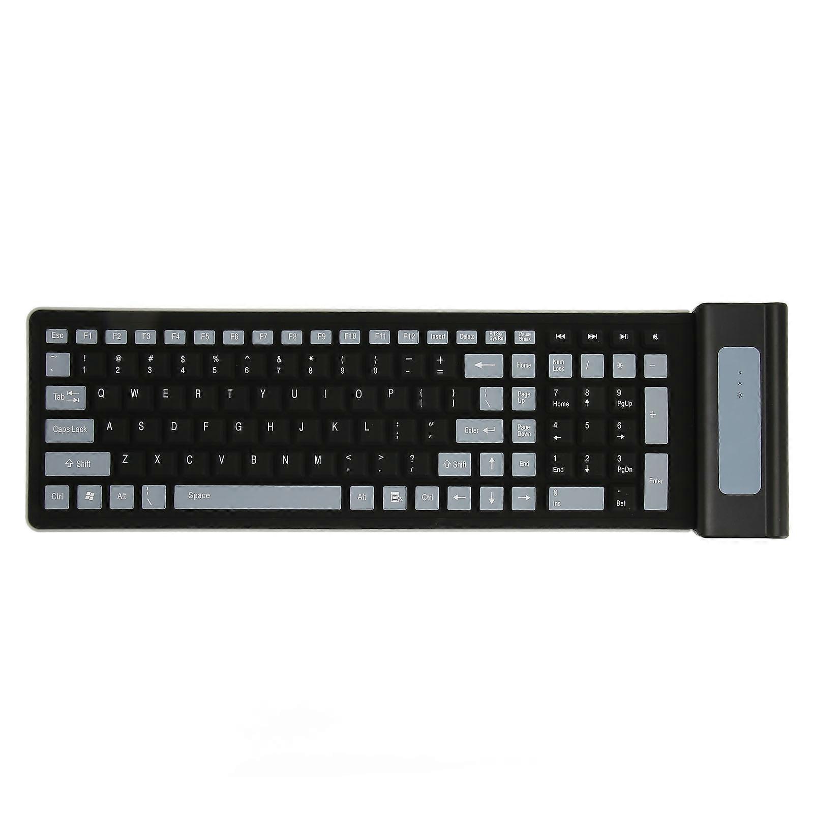 Silicone Keyboard 107 Keys Waterproof Dustproof Folding Two Colors 2.4G Wireless USB Soft Silicone Silent Keyboard
