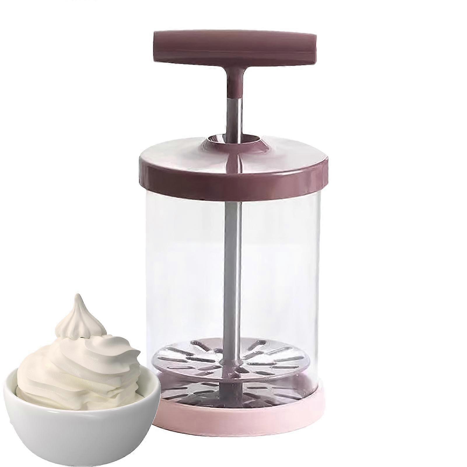 Cream Whisk Manual Cream Whisk - Ergonomic Stainless Steel Whipped Cream Dispenser with Comfortable Handle, Pink Kitchen Tool