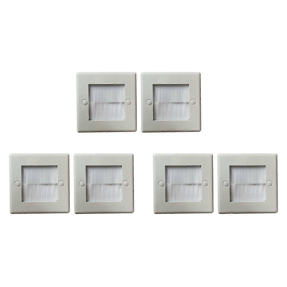 2Pcs Flush Brush Wall Plate White
