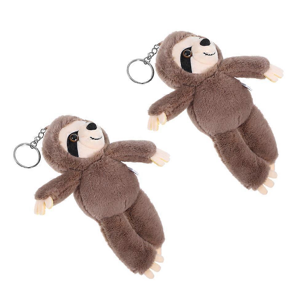 Kids Backpack Keychains Sloth Plush Keychain For Everyday Use 17.00X10.00X7.00CM Bag Charm 2Set