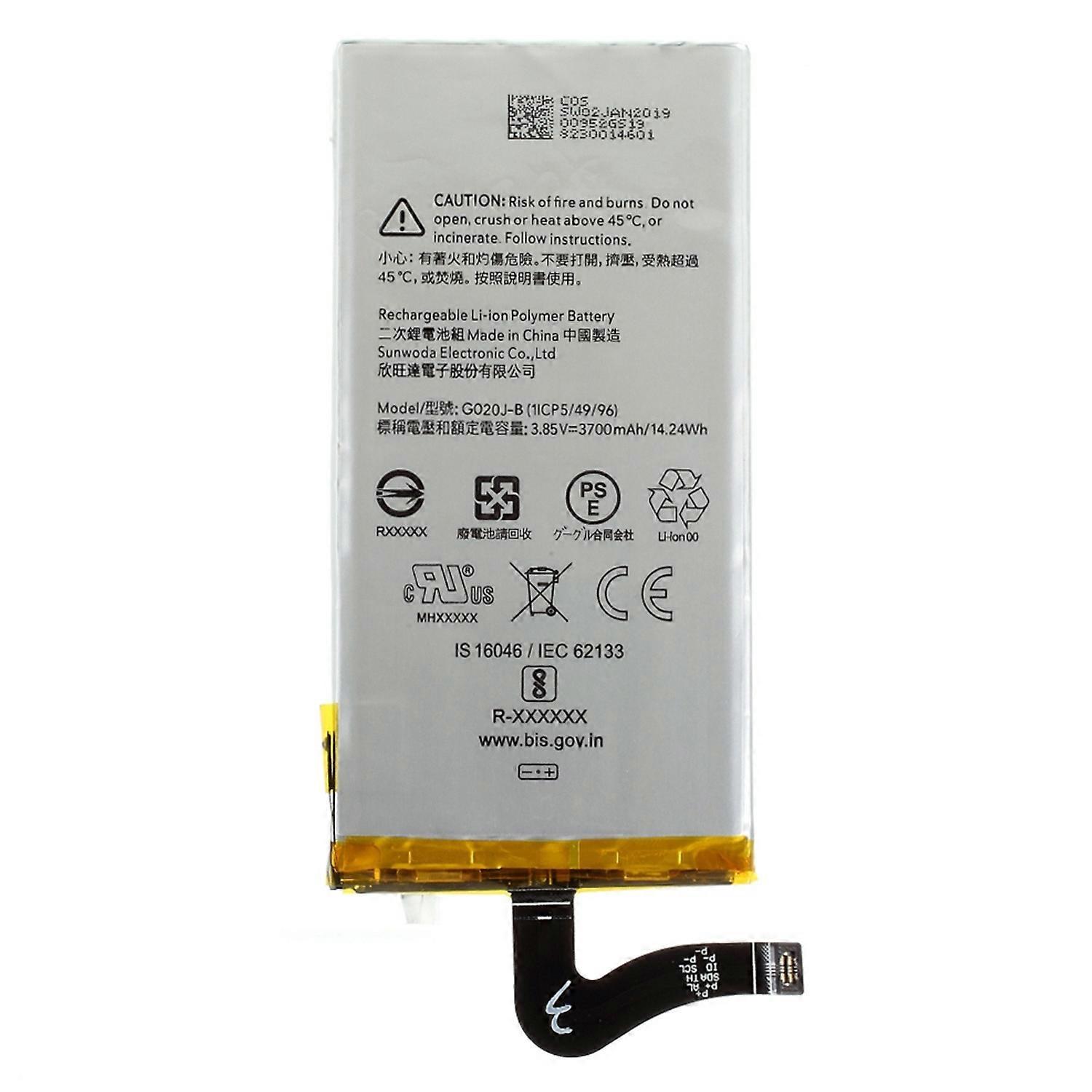 For Google Pixel 4 XL 3.85V 3700mAh Li-ion Polymer Battery Replacement Part (Encode: G020J-B)