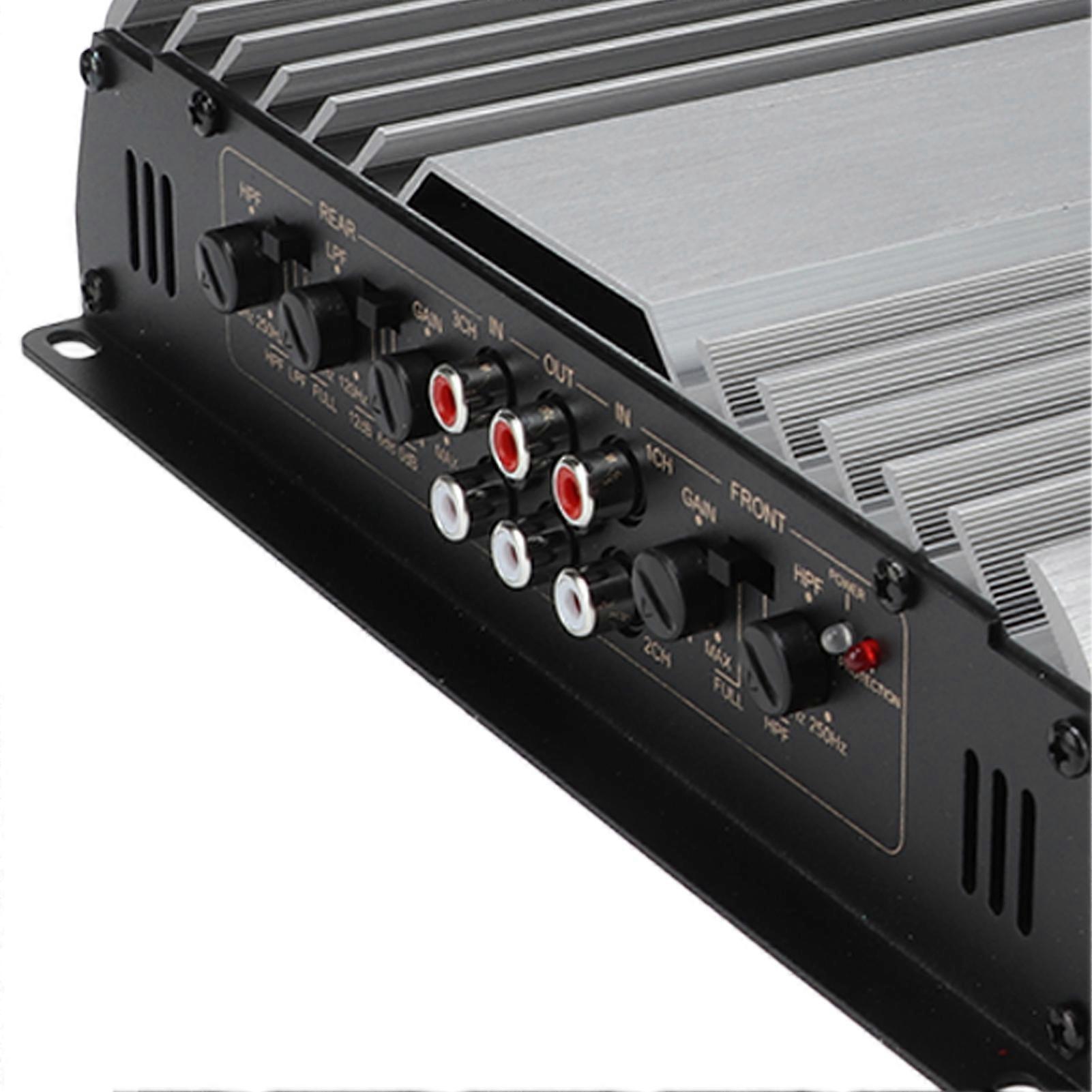 o System Car Amplifier Power Amp 1/2 Ohms Power Output 10Hz‑200Hz Multiple Protection Universal for Stereo Speakers
