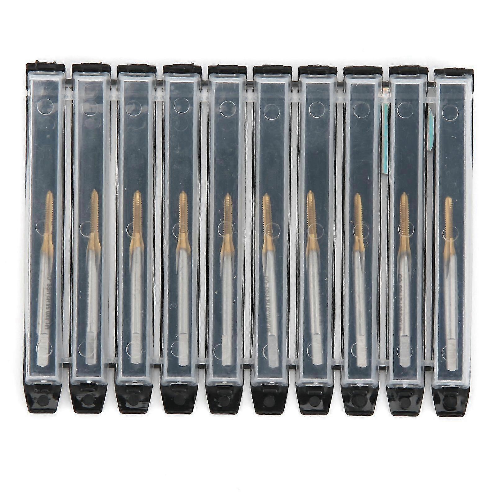 10Pcs HSS Tap Drill Bits with Titanium Coating for Bicycle Repair Machine, Metric M1.8x0.35 H2 Thread