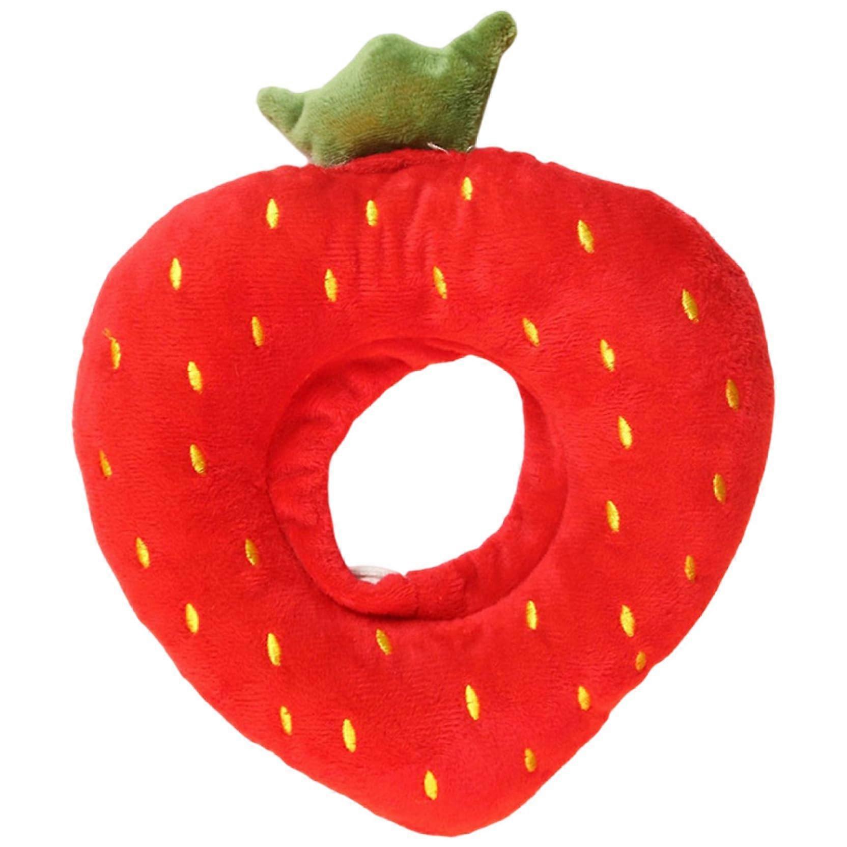Adjustable Cat Cone Collar, Soft StrawberryShaped AntiLicking Recovery Collar for Pets