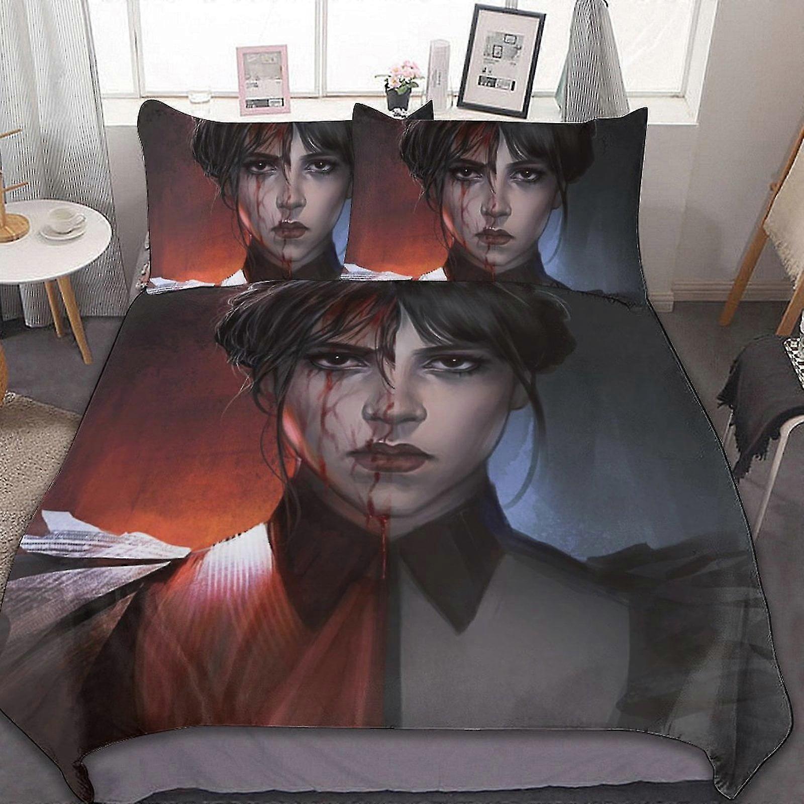 3 Pcs Bed Sheets Set with Breathable Duvet Cover and 2 Pillow Shams - Soft All Seasons Bedding Set