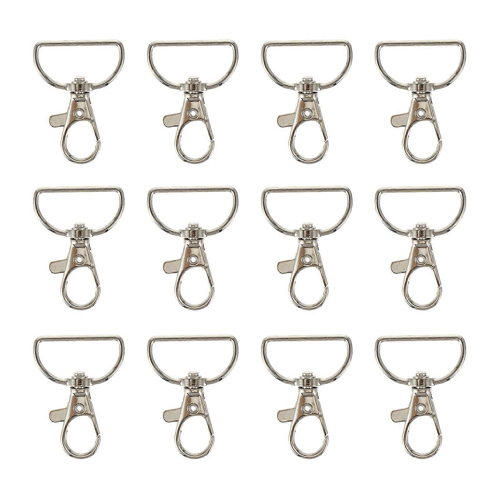 Metal Keychain Hook Silver 4x3cm Lobster Claw Clasps With Hooks Diy Crafts Keychain Accessories Dog Collars Secure Closure 12Pcs
