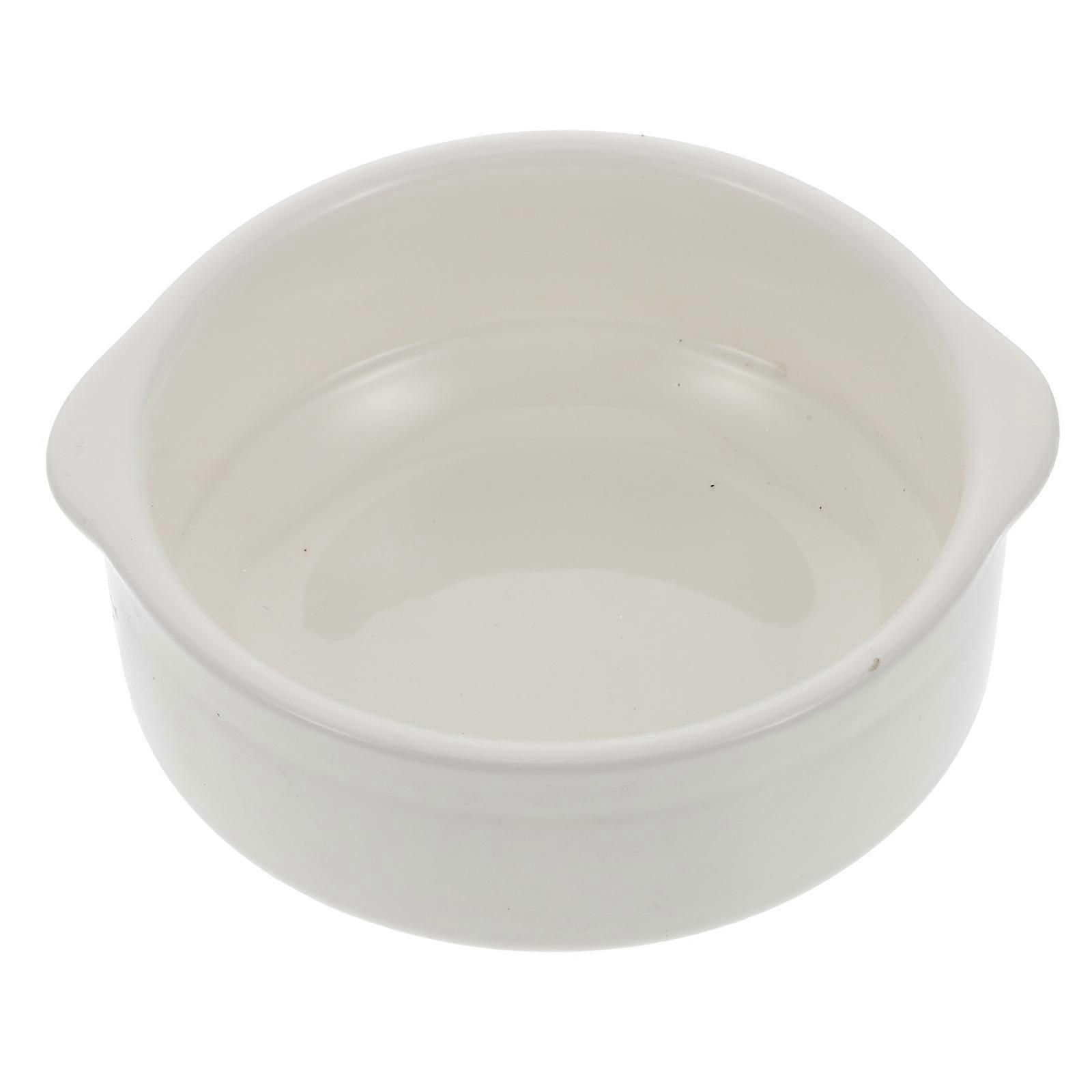 Sturdy Ceramic Stewing Bowl Multifunctional Sauce Pot Tableware White 15X10X5CM Suitable for Steaming 1Pcs