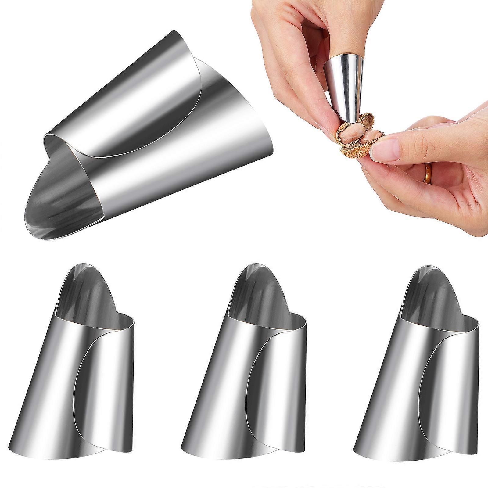 Finger Sleeves Finger Cover for Gaming Avoid Hurting Safe Kitchen Tool Silver 3.7 x 2.5cm 4Pcs