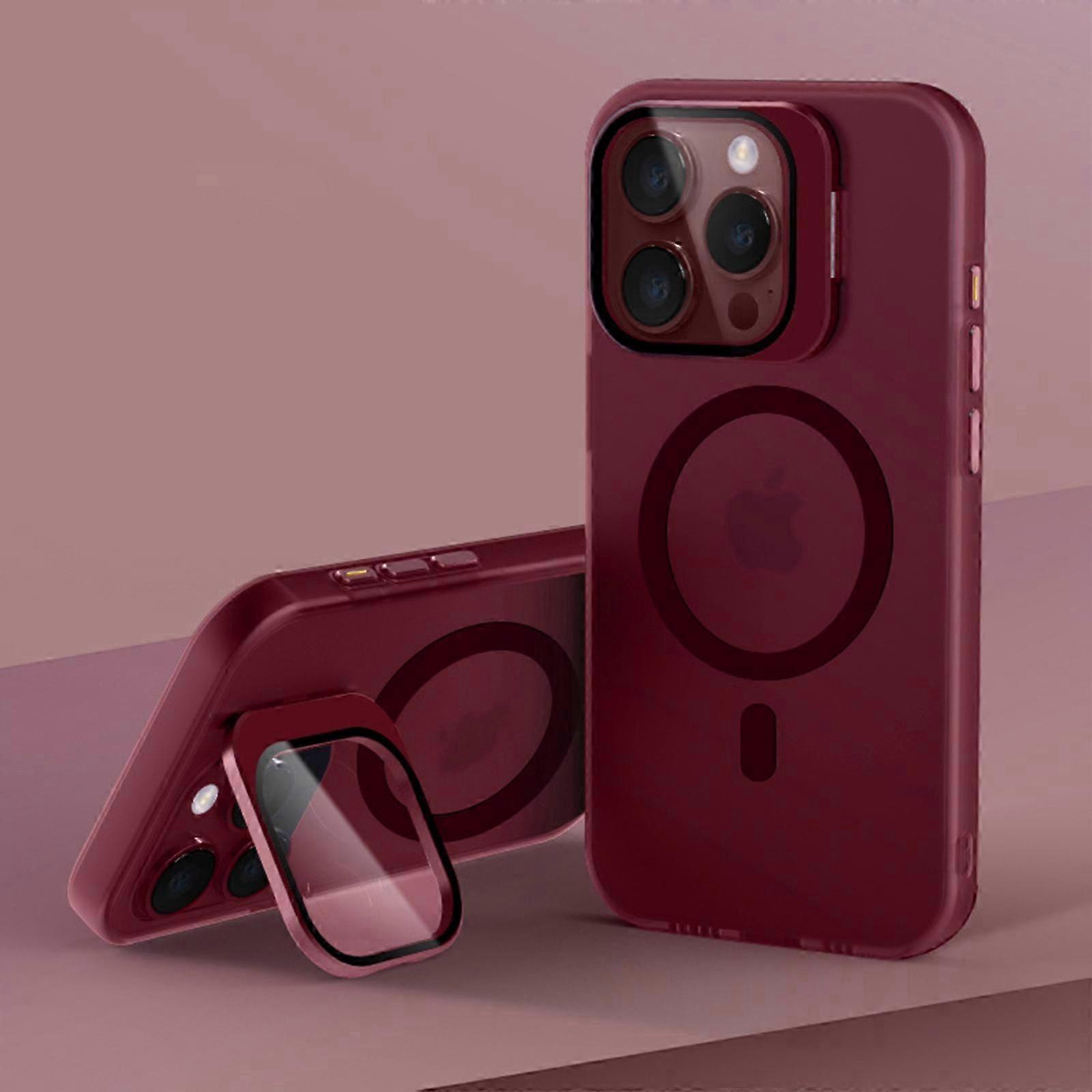 for iPhone 15 Pro Max/15 Ultra Case with Camera Cover Stand Compatible with Magsafe, Magnetic Kickstand Phone Case