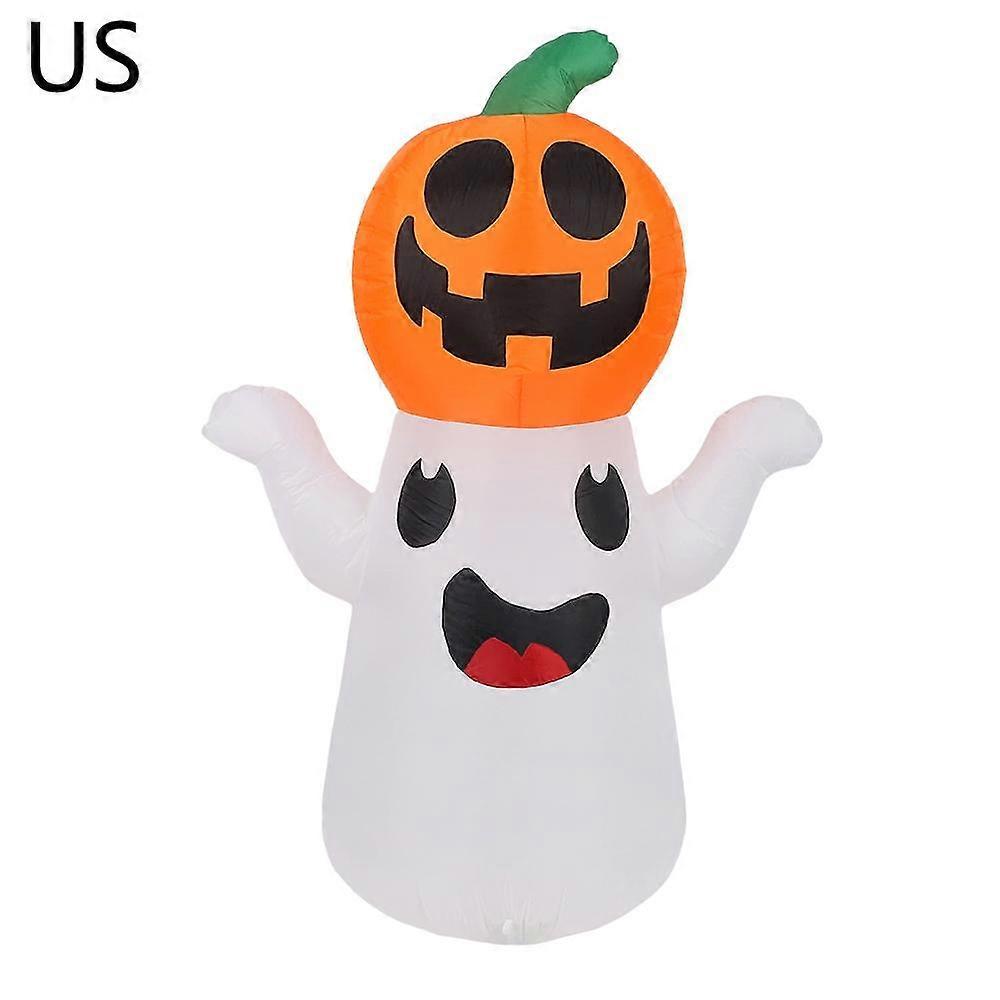 5Ft Oxford Cloth Ghost Pumpkin Inflatable Yard Decor With Led Light Effect