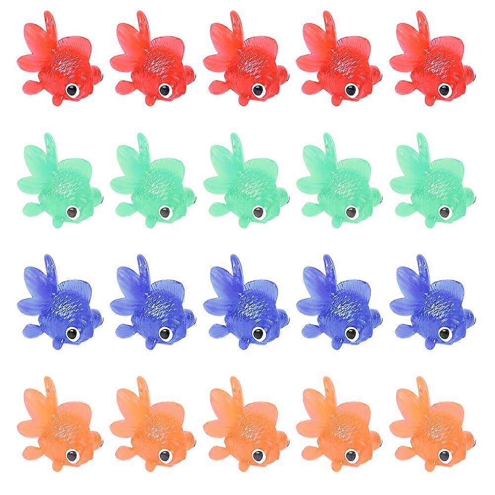 24pcs Realistic Goldfish Models Floating TPR Aquarium Bath Educational Decor for Imagination & Color Recognition Party Decoration