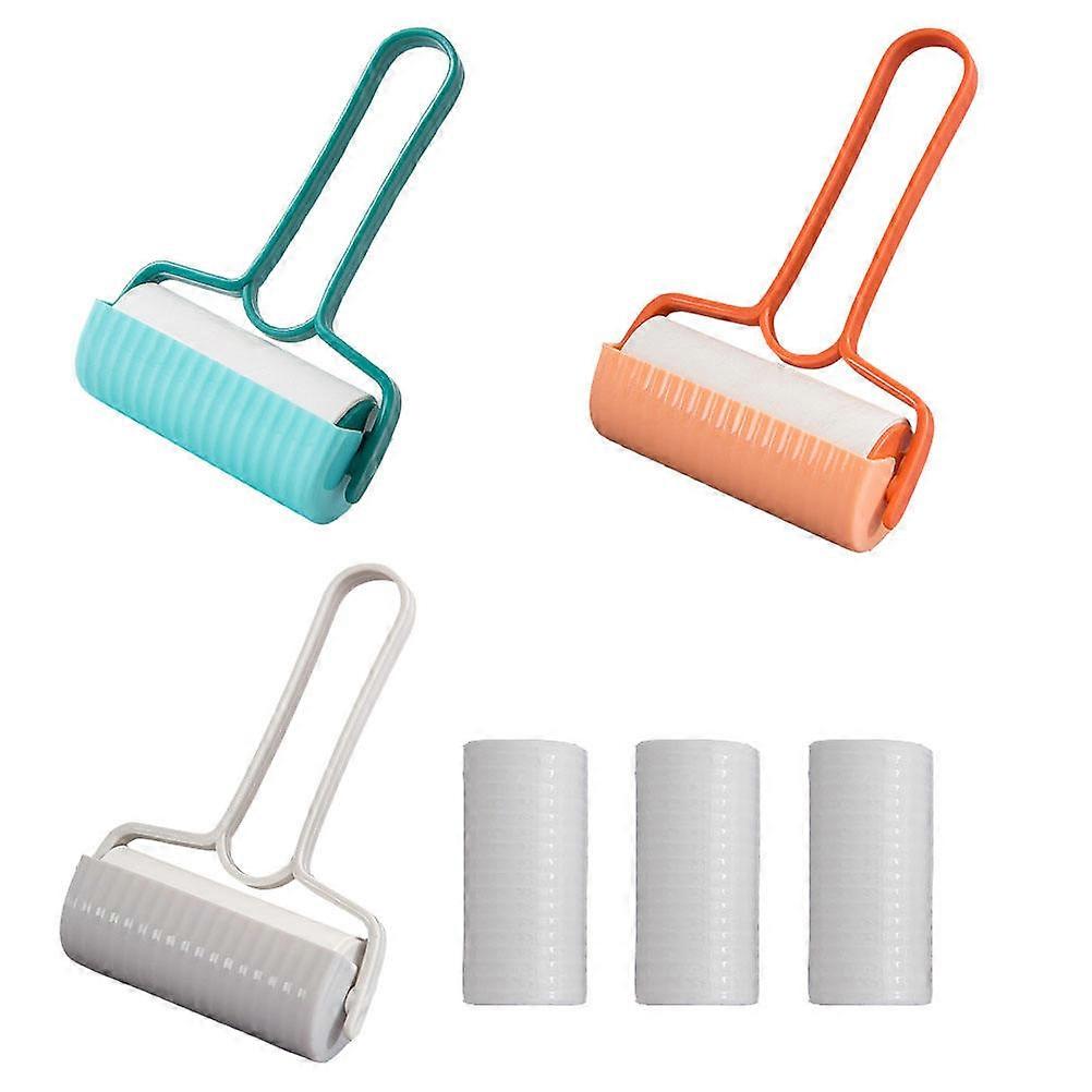 Lint Roller with Replaceable Paper for Clothes Cleaning at Home Assorted Color Portable and Durable 3 Sets