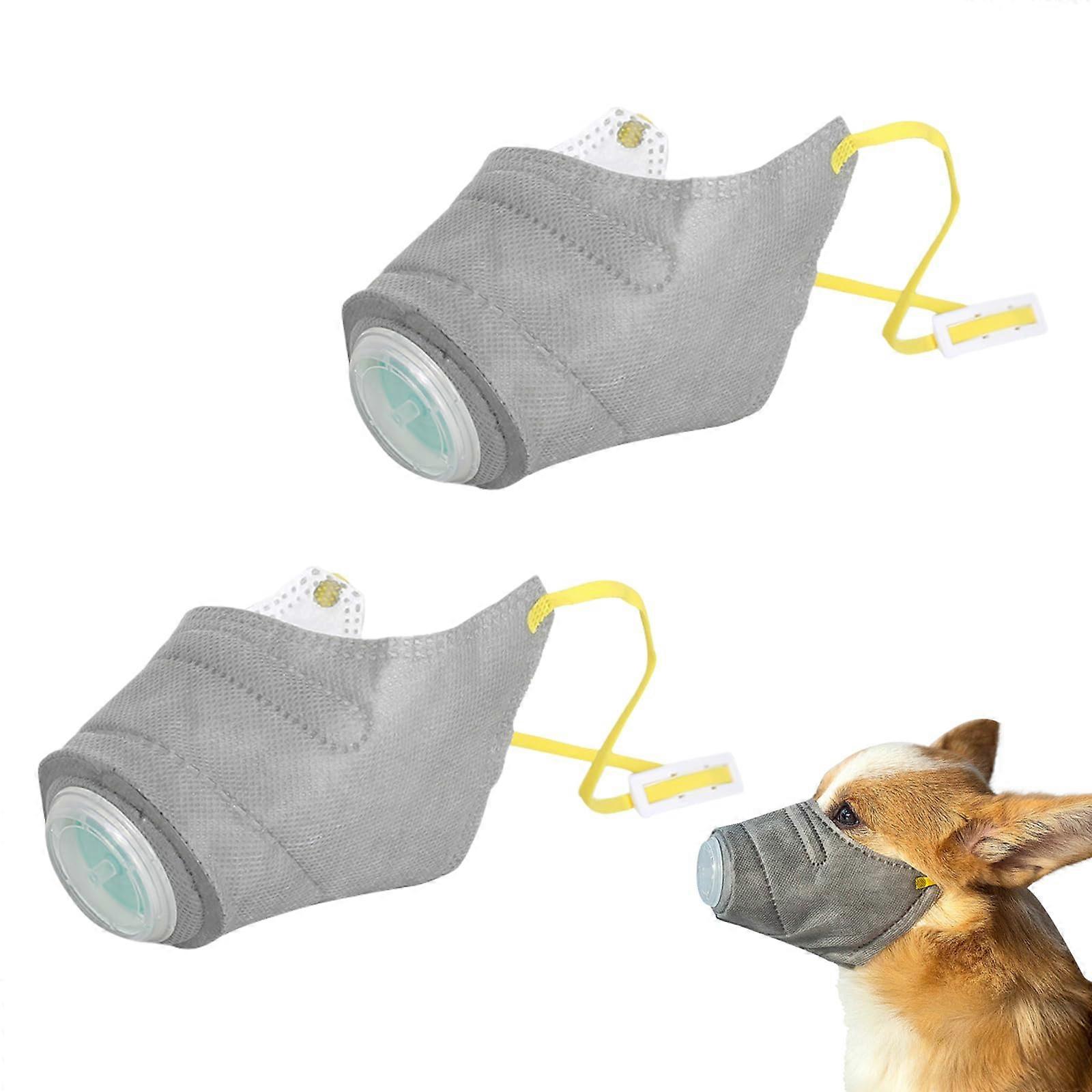 Pack of 2 Muzzles for Large Dogs, Breathable Dog Muzzle with Air Filter, Food Protection Dog Muzzle for Small Medium Large Dogs (L)
