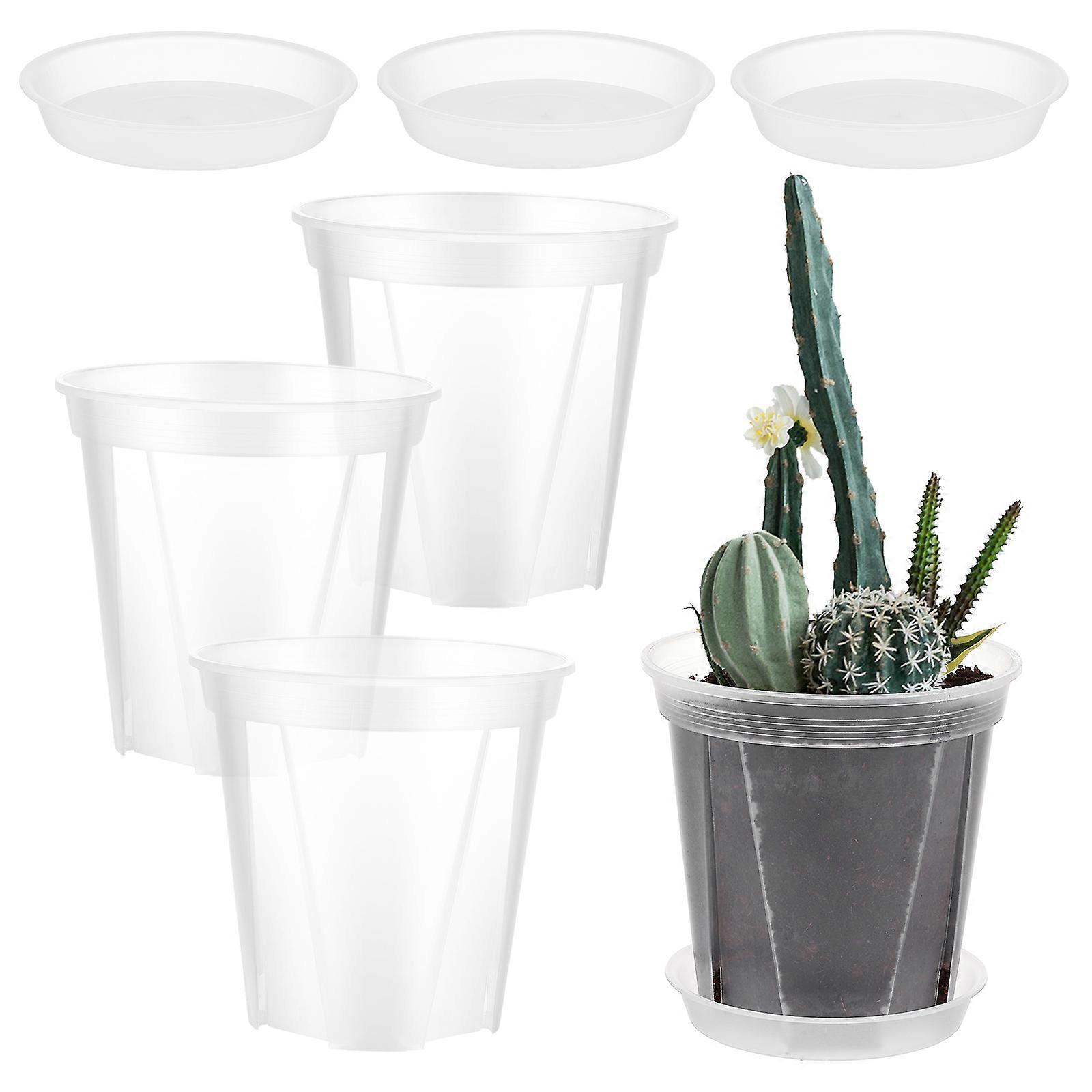 Plastic Planters For Gardeners Breathable Design Modern Aesthetic 4 Pcs