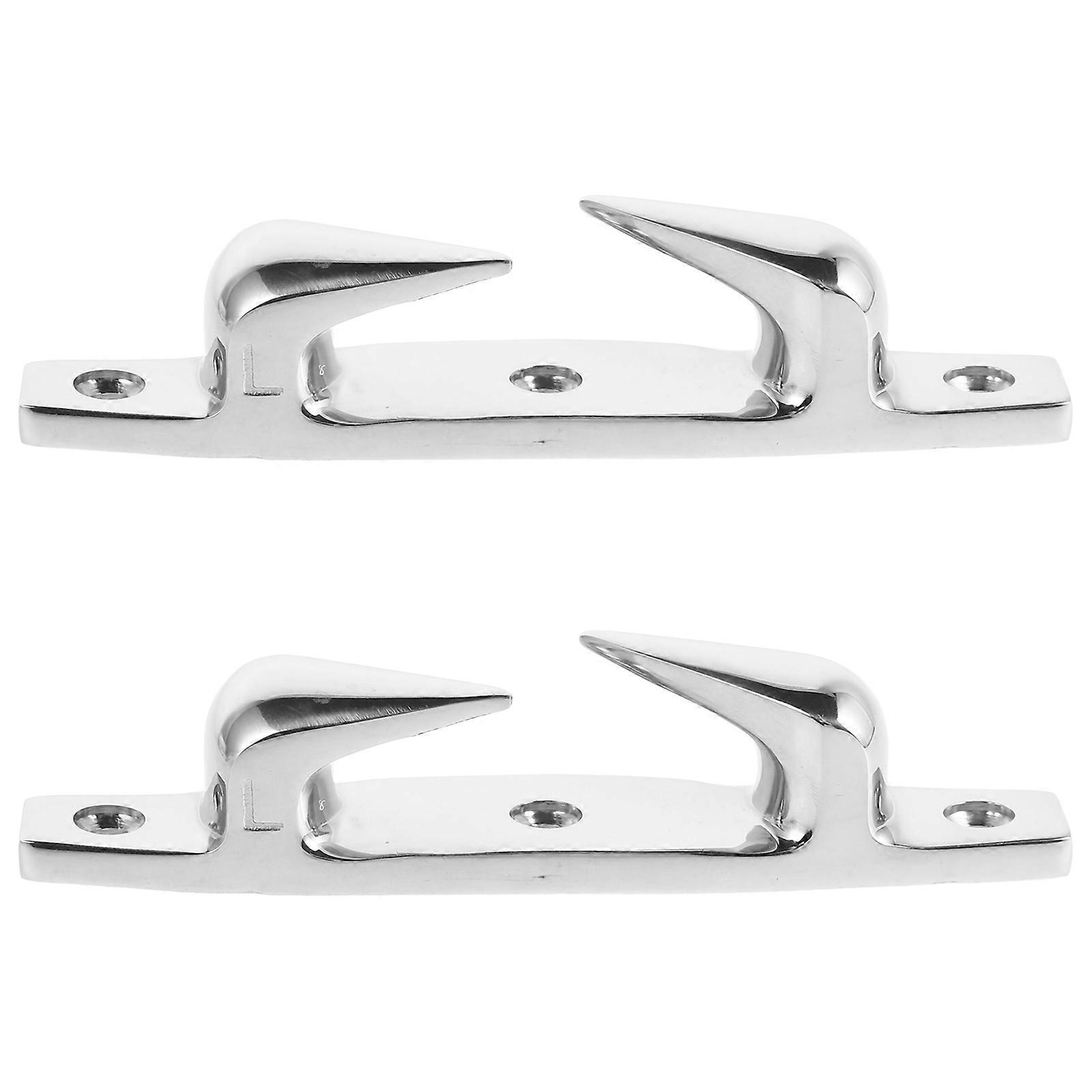 Stainless Steel Dock Cleat Metal Rope Cleat Kayak Usage 4.6×1.1×0.9in Boat Docking 2Pcs