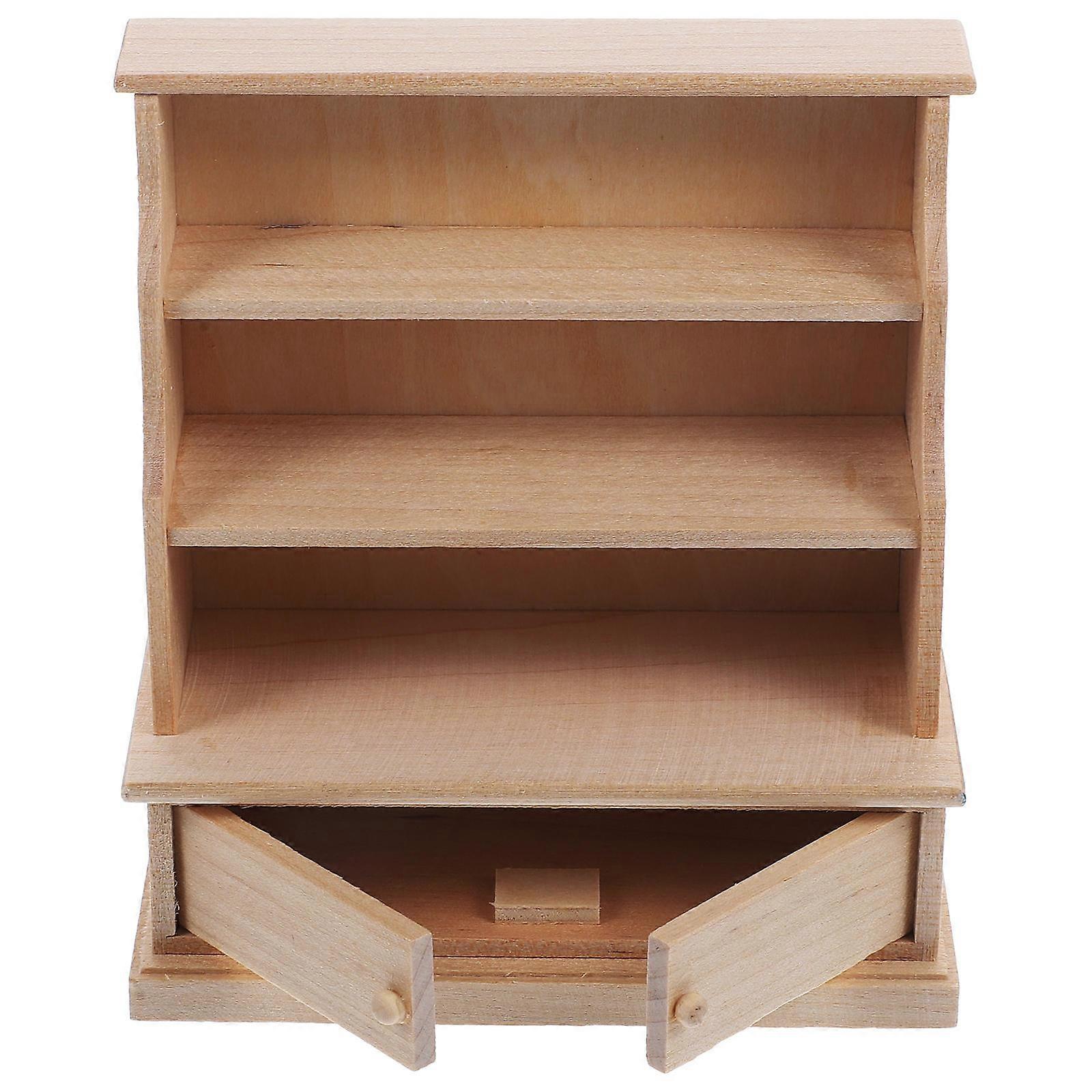 Dollhouse Miniatures Accessories Miniature Book Shelf Home Decoration Small Size 1Set