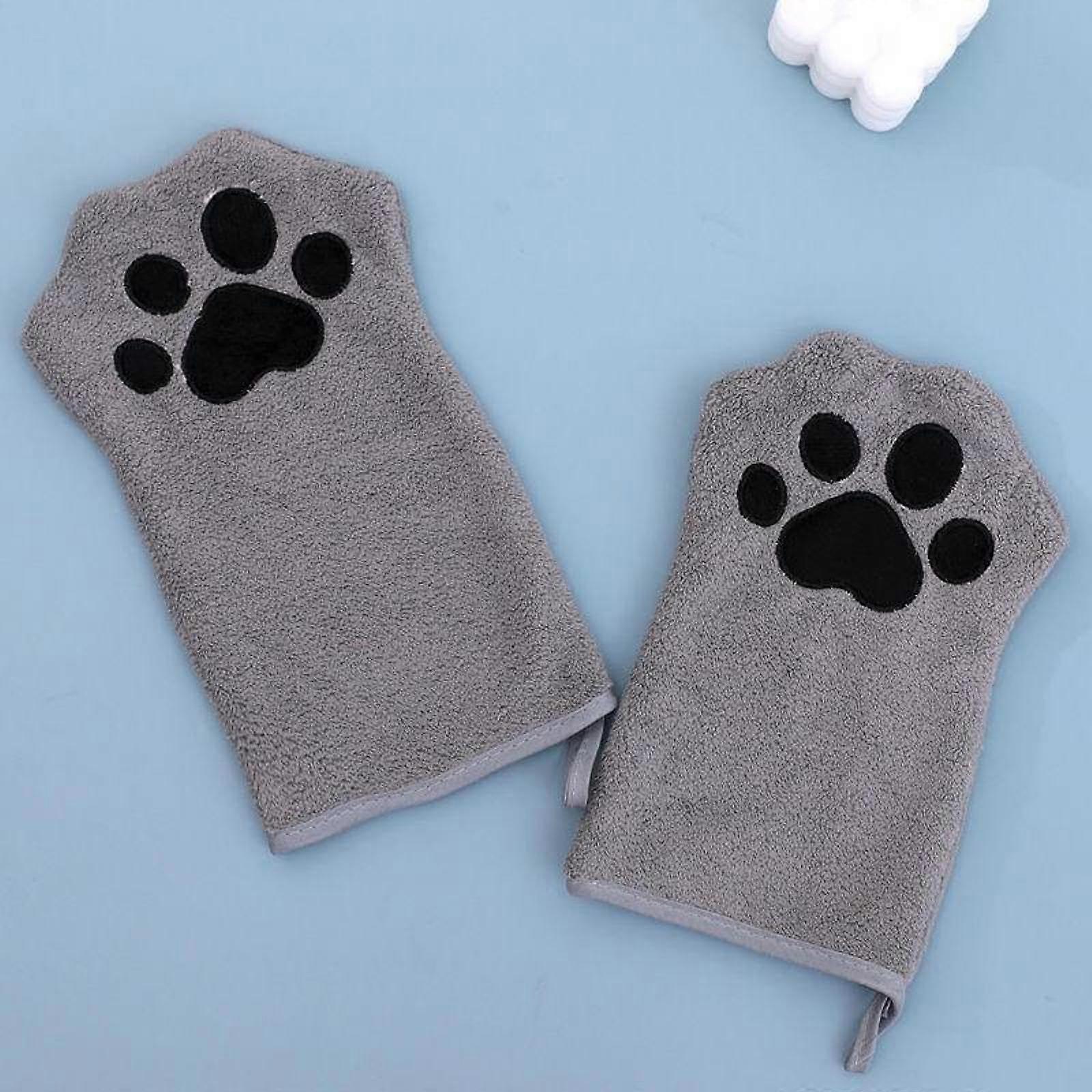 Soft Absorbent Pet Glove Towel for Dogs - Quick Drying, Thick Fabric, Hanging Design for Small to Large Breeds