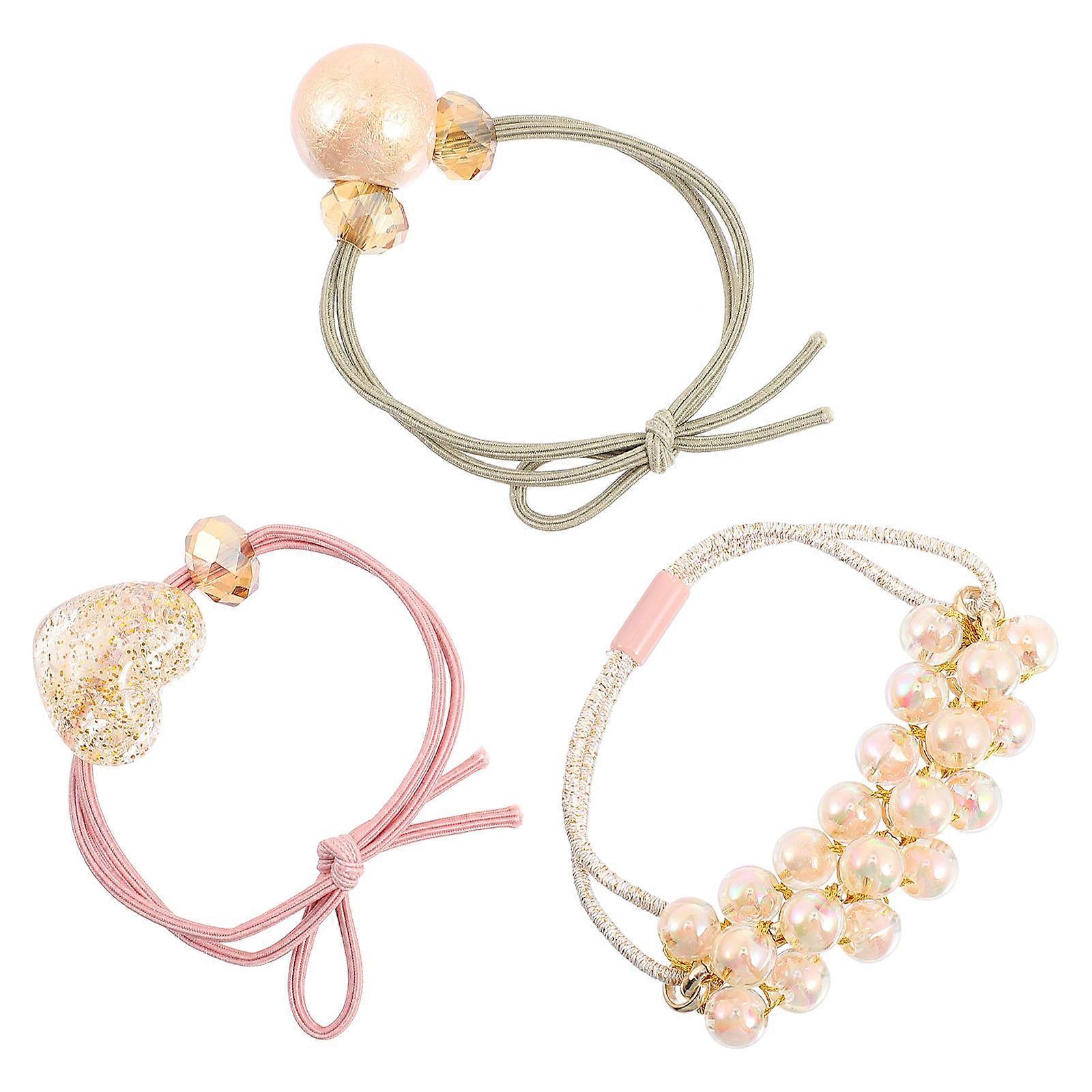 Ponytail Hair Band Elastic Hair Ties Assorted Color 3.14X0.79X0.79In Gently Connect With Hair 9Pcs