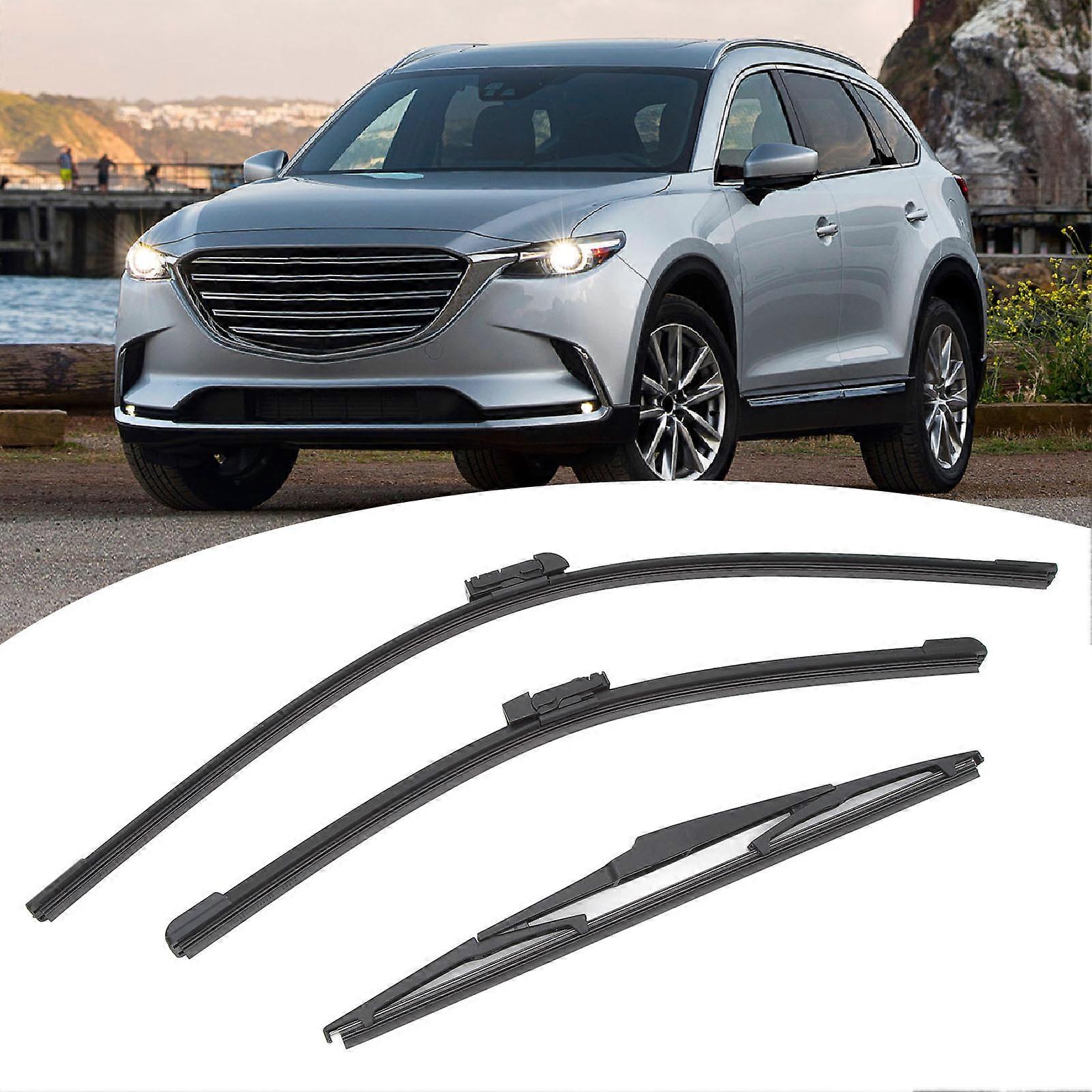 3Pcs Front Windshield Wiper Blades Durable Wiper Blade Replacement for Mazda CX‑5 CX‑9 CX5 CX9 2017 to 2021 