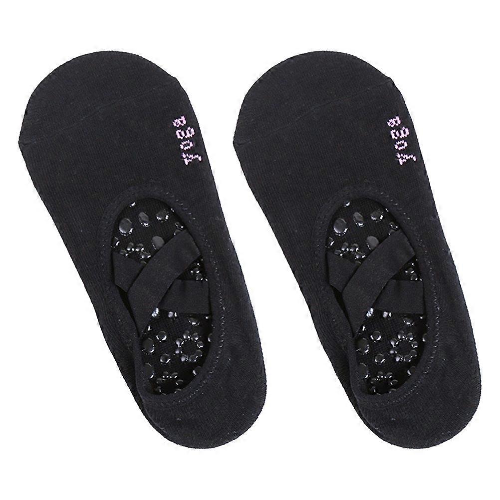 Grip Socks Black Dance Socks For Women Cushioning Stability Elastic Fibers 1Pair