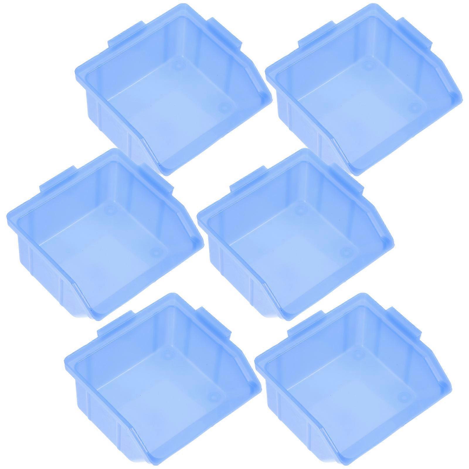 6pcs Plastic Stacking Bins for Snack Sort and Hardware Storage