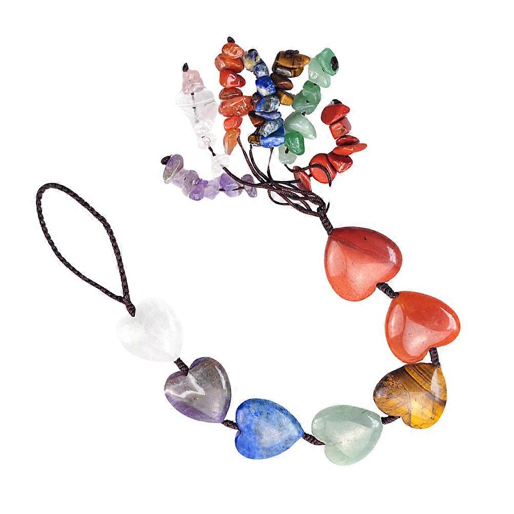 Colorful Natural Stone Car Pendant – Handmade Decorative Hanging Ornament for Car Interior, Home & Bag Decor – Unique